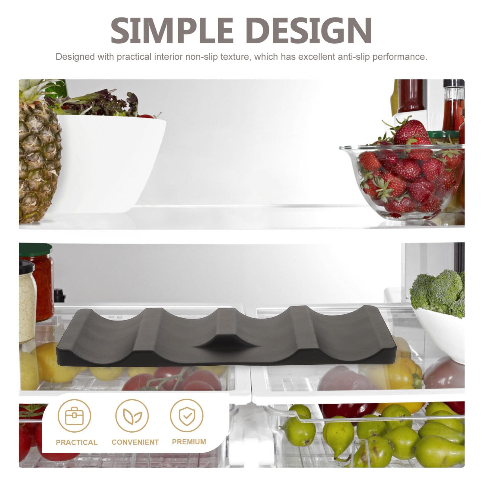 Non-Slip Refrigerator Shelf Liner - Clear Stackable Organizer for Cans & Bottles | Fridge Storage Bins | Kitchen Organization Essentials | Perfect for Pantry, Freezer & Cabinet Storage