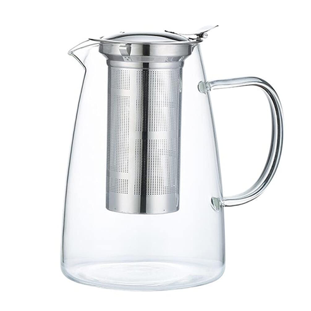 Hemoton 1pc Large Capacity Glass Teapot with Strainer - 40oz Borosilicate Glass Kettle for Loose Leaf Tea, Herbal Infusions & Blooming Tea - Perfect for Home, Office & Tea Ceremonies