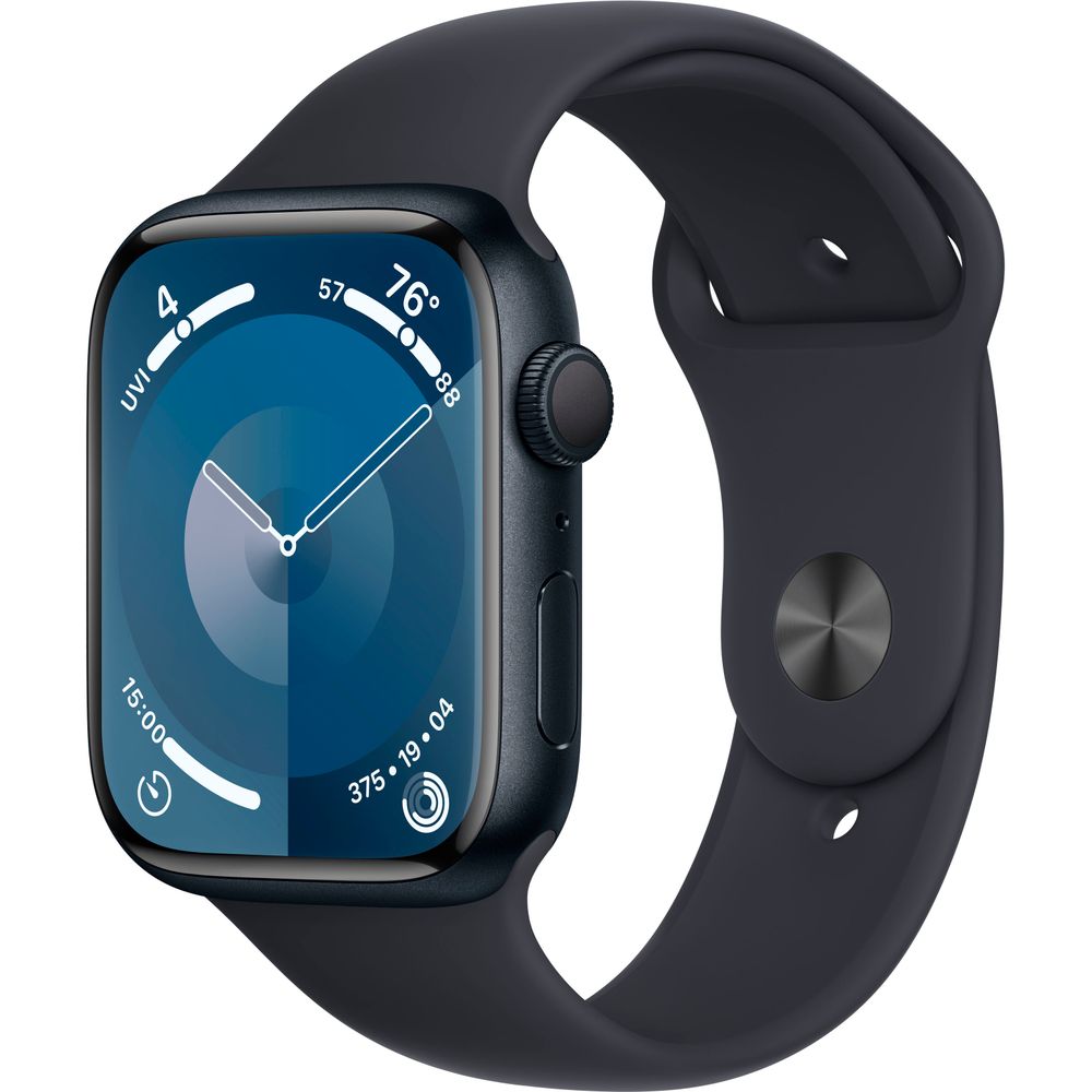 Apple Watch Series 9 (Gen 9) 45mm Midnight Aluminum Case with Midnight Sport Band - GPS + Cellular Smartwatch for Fitness Tracking, Heart Rate Monitoring & iPhone Connectivity - Perfect for Workouts, Running & Daily Wear