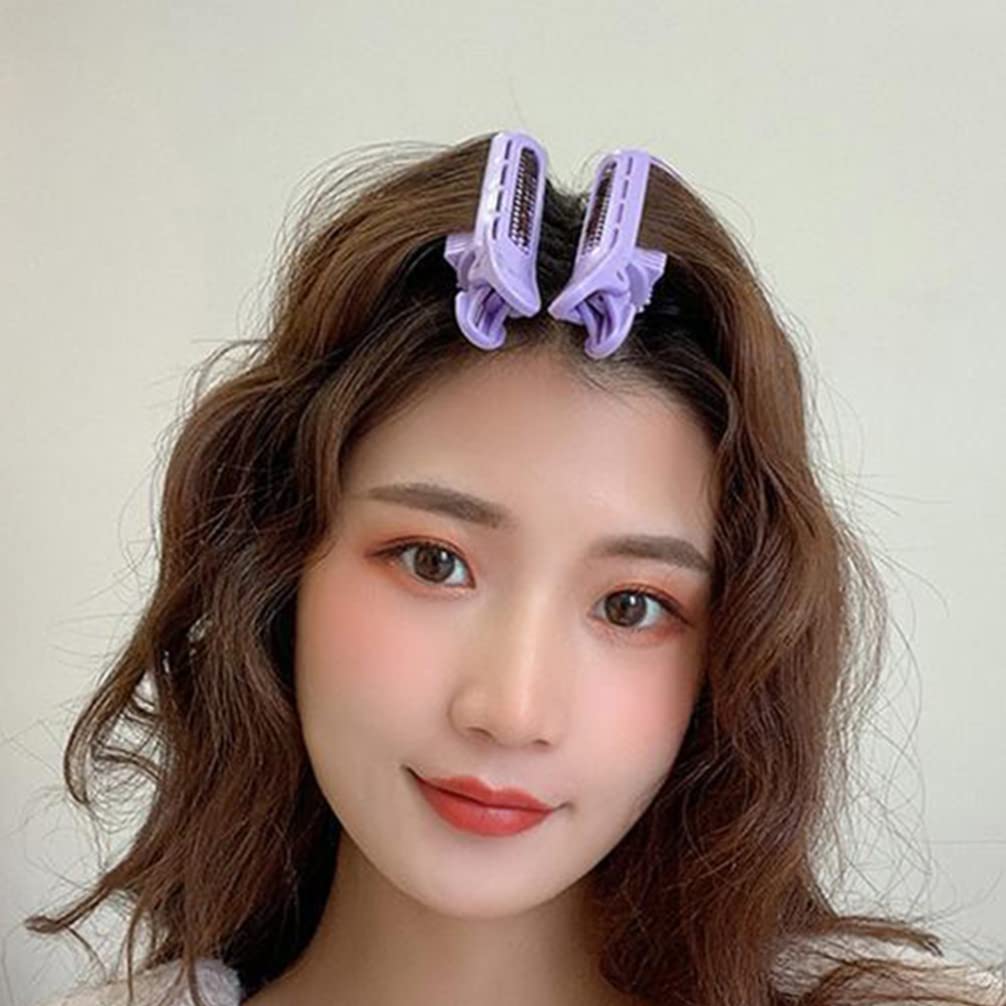 10pcs Purple ABS Hair Rollers for Volume & Curls - Big Roll Clamp Hair Curler Set for Wavy & Curly Hairstyles - Perfect for Salon, Home Styling & DIY Hair Care
