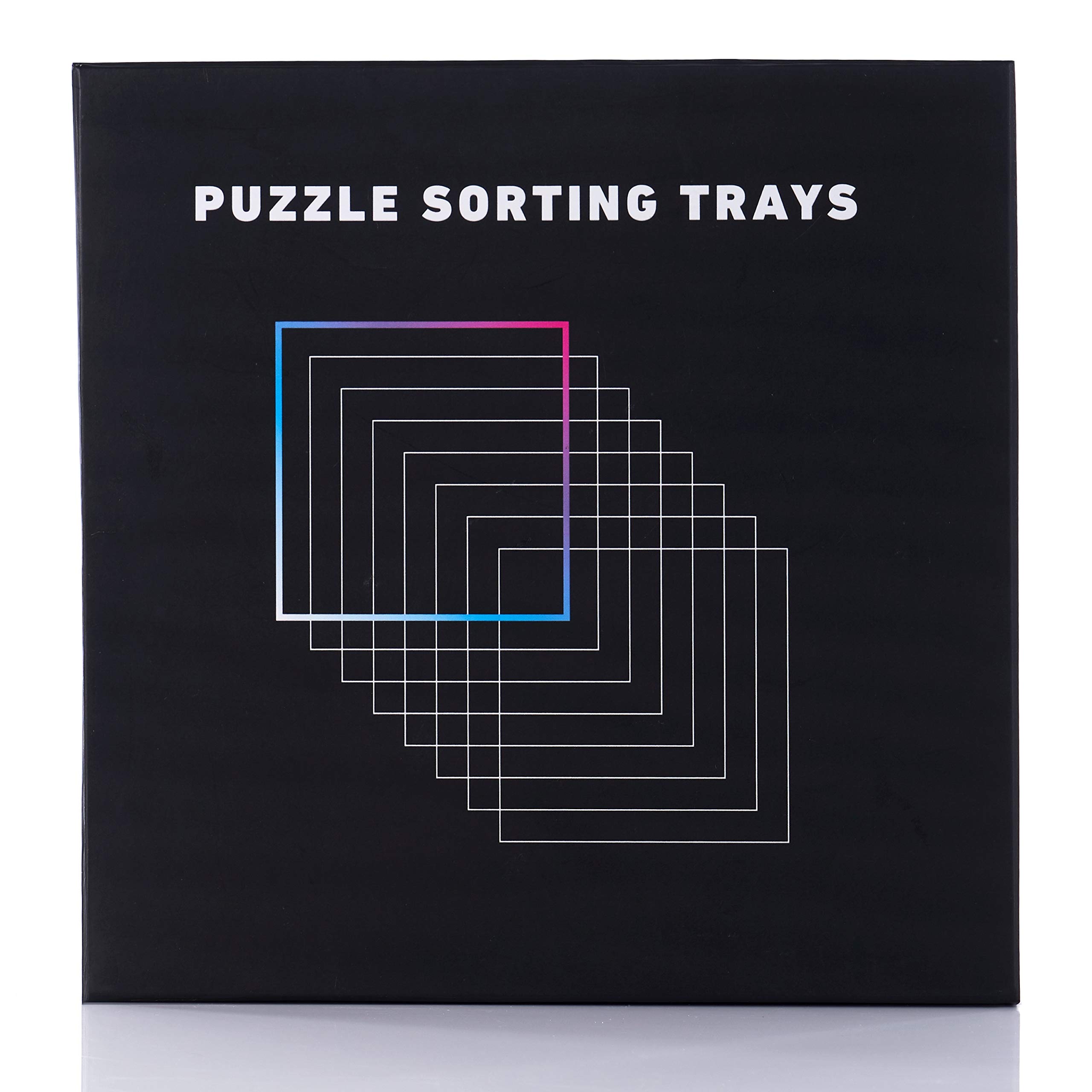 8-Piece Black Puzzle Sorting Trays with Lids 10