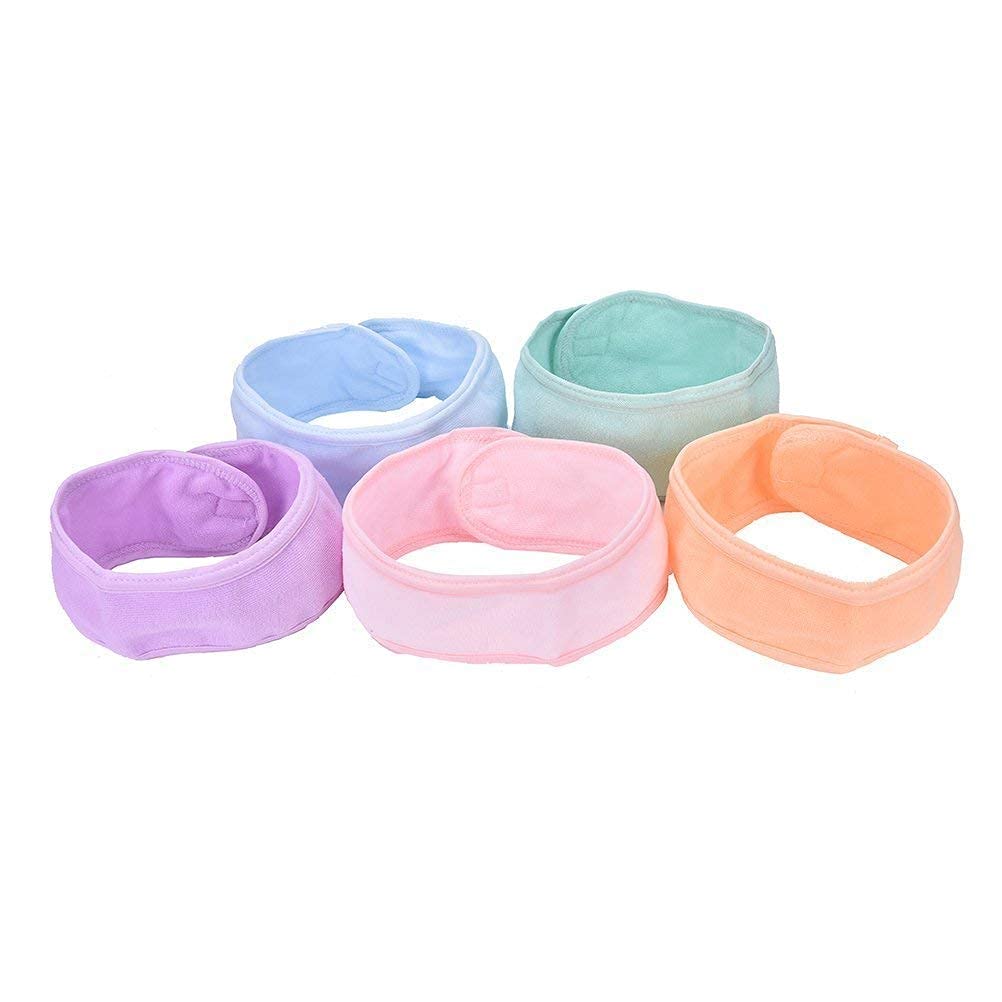 TWIREY Adjustable Polycotton Facial Headbands for Women & Men - 2 Pack Multicolor | Perfect for Skincare, Hair Styling, and Spa Treatments