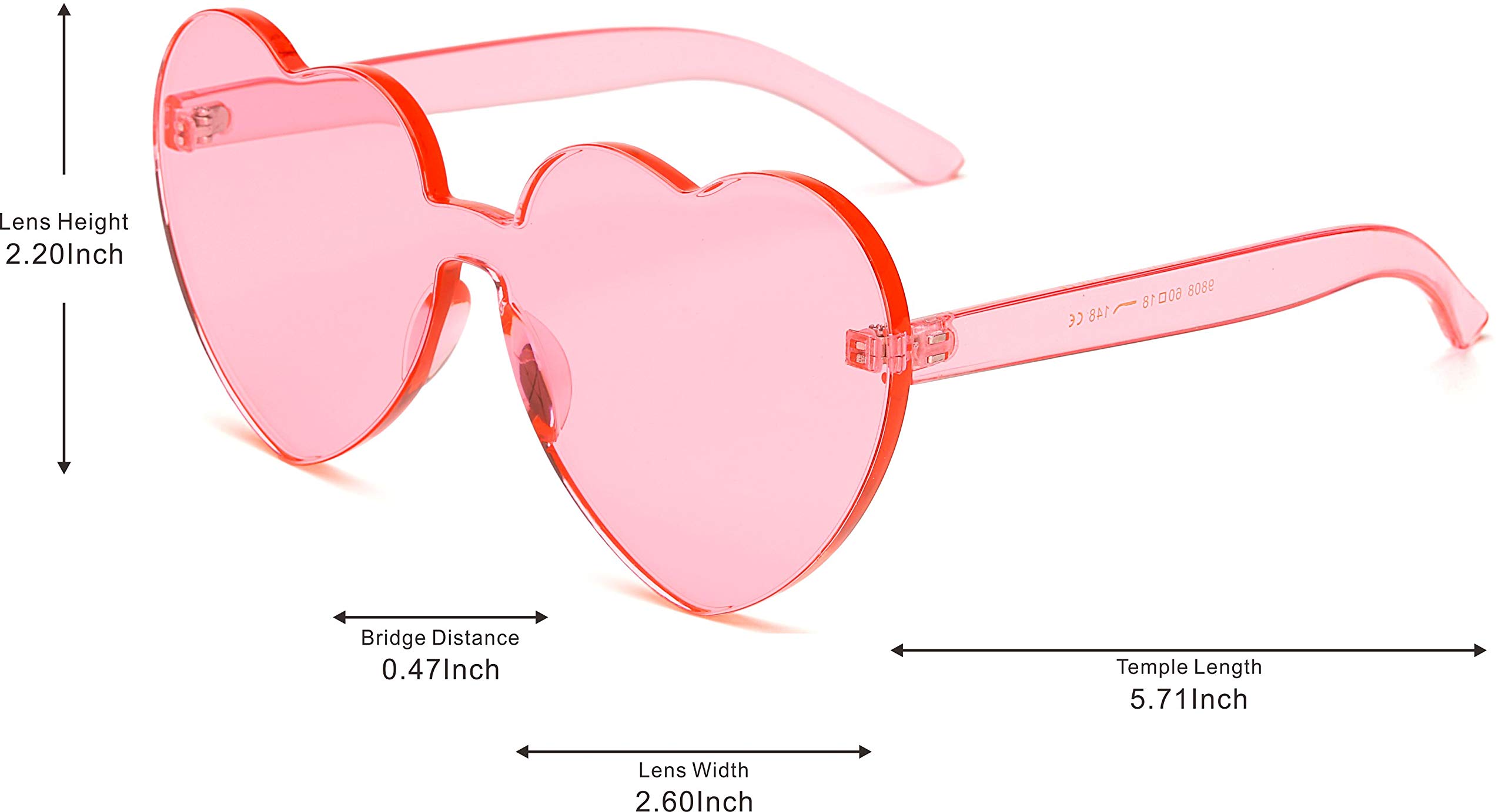 J&L Fashion Rimless One Piece Clear Lens Candy Color Sunglasses for Women - UV Protection, Lightweight & Stylish for Beach, Driving & Outdoor Activities