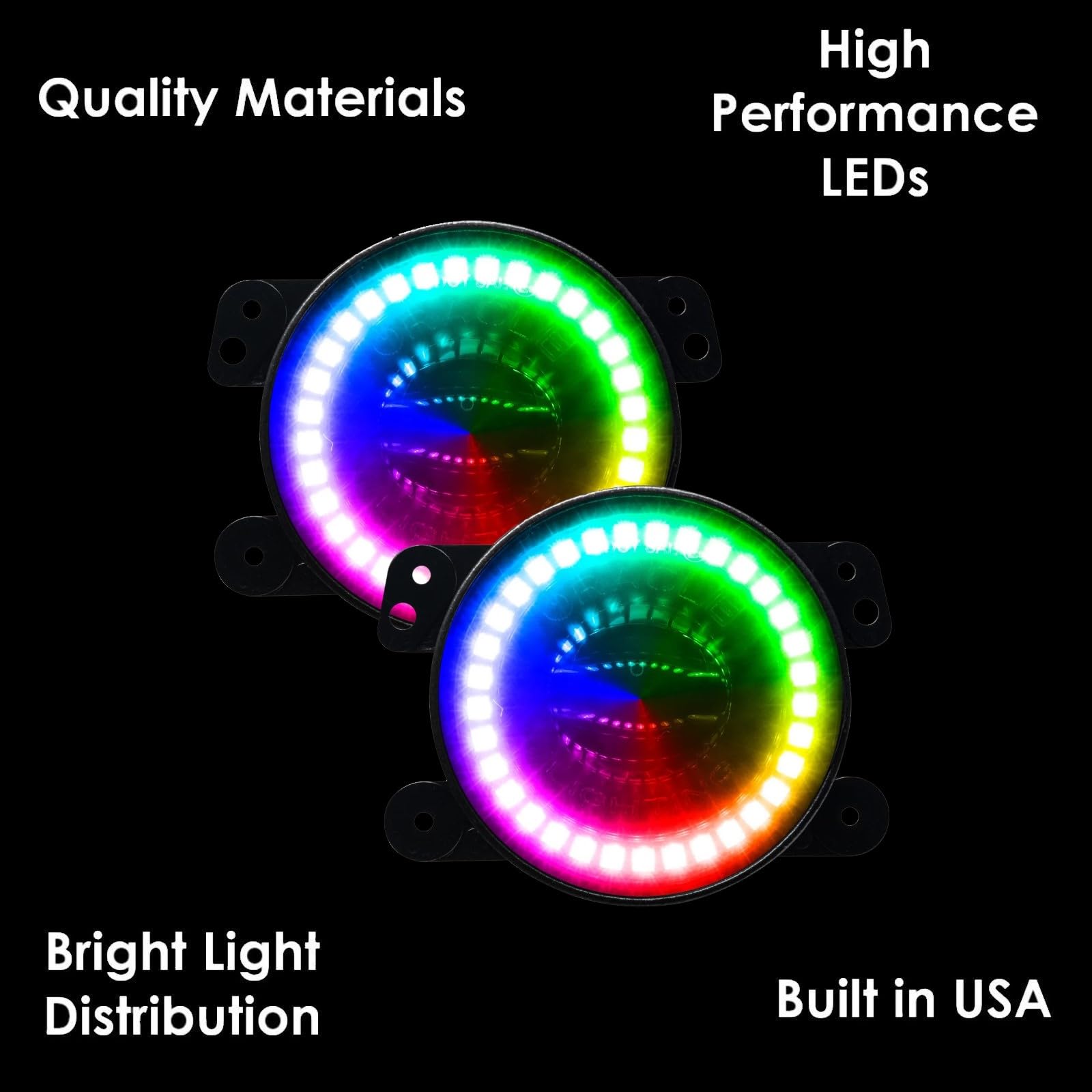 ORACLE Lighting 5846-332 Pair of 20W Dynamic ColorSHIFT LED Fog Lights for 2007-2018 Jeep Wrangler JK - High Performance Waterproof Epoxy Sealed - Perfect for Off-Roading & Night Driving