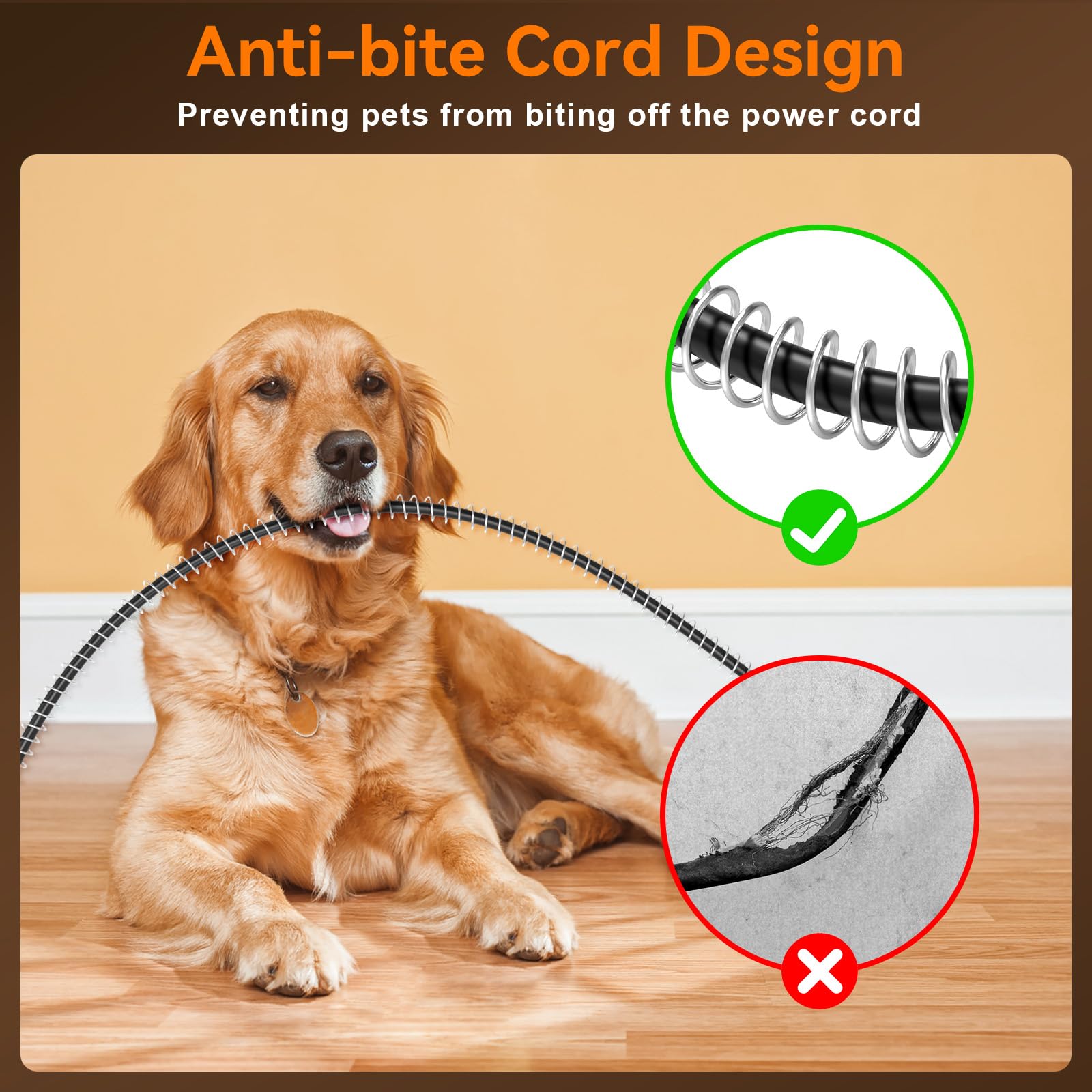 200W/400W Dog House Heater with Thermostat - Safe Outdoor Pet Heater for Dogs, Chicken Coops & Rabbit Hutches - 6FT Chew-Proof Cord (White) - Keep Pets Warm in Winter Kennels, Garages & Barns