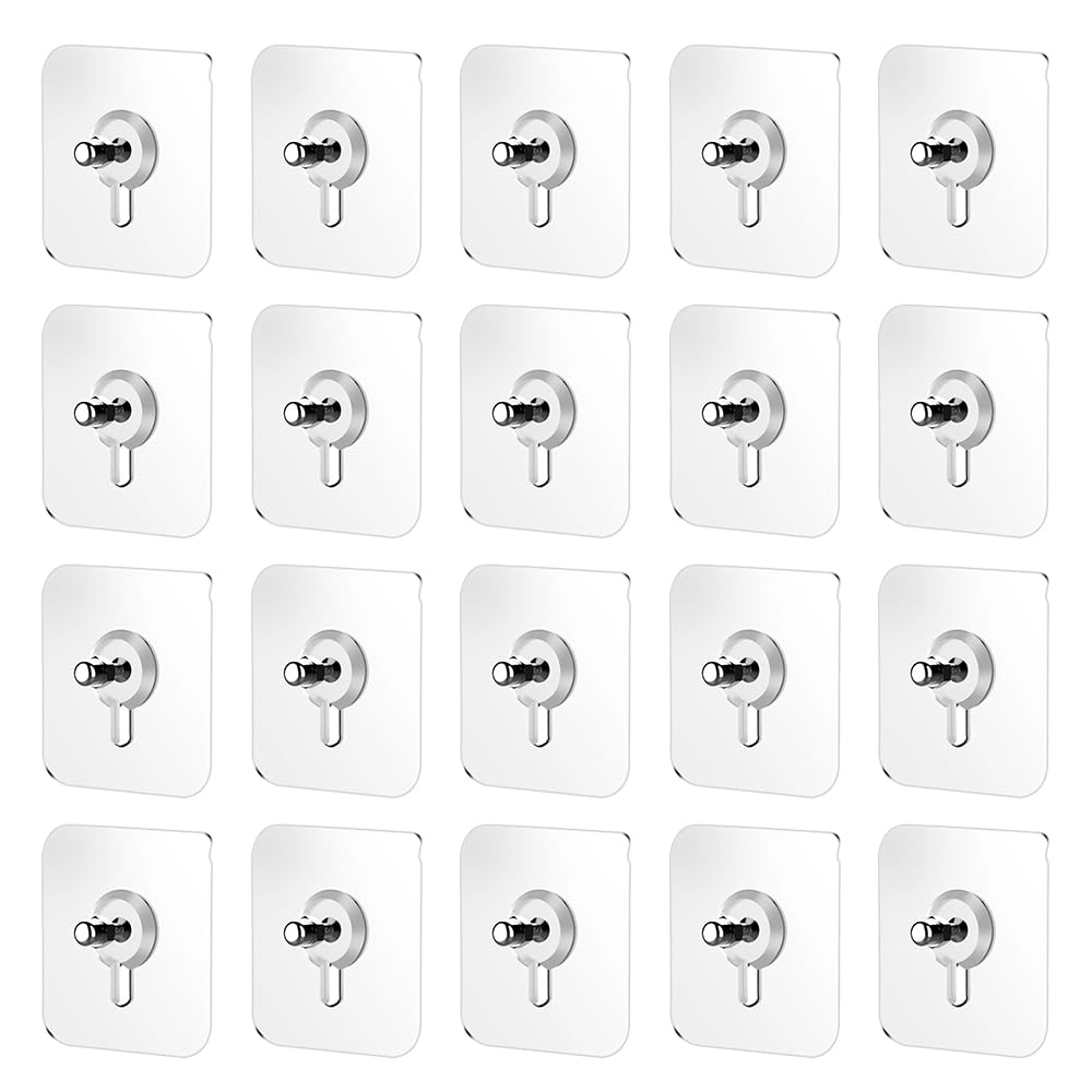 2024 New Self-Adhesive Wall Hooks - No Drill, No Damage, No Trace - Strong Adhesive Hooks for Hanging in Bathroom, Kitchen, Office (20Pcs) - Perfect for Towels, Coats, Keys, Decor & Organizing