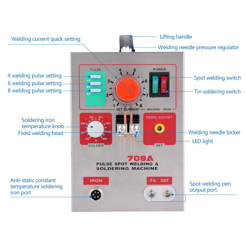 709A 3.2Kw Lithium Battery Spot Welder - DIY 18650 Battery Welding Machine with Soldering Pen (US Plug) | Perfect for Battery Pack Assembly, RC Models, and Electronics Repair Projects