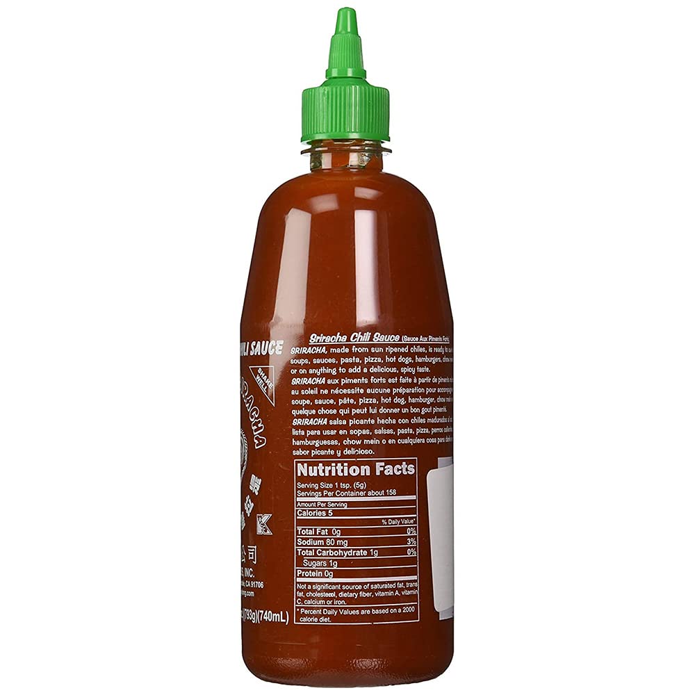 Huy Fong Sriracha Hot Chili Sauce 28oz (Pack of 3) - Perfect for Cooking, Dipping & Spicing Up Asian Dishes, Burgers & More
