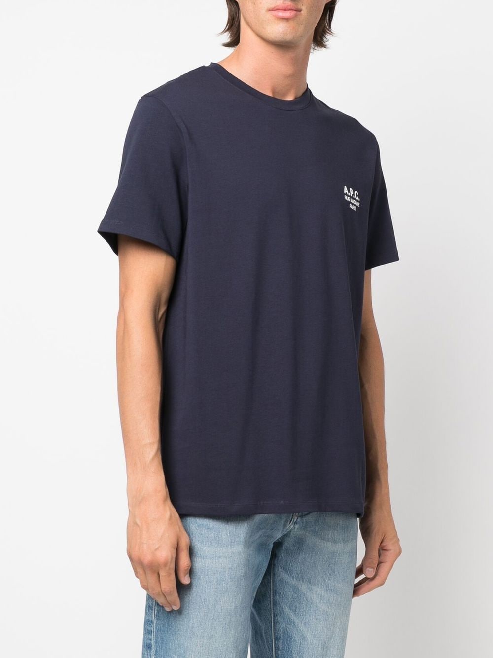 A.P.C. Men's Premium Cotton T-Shirts & Polo Shirts in Classic Blue | Casual Wear, Office Outfits & Weekend Style