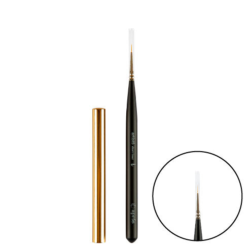 Apres Short Liner Brush - Professional Nail Art Brush for Gel Polish & Acrylic Nails - Perfect for Detailed Designs, French Tips & Nail Art - Salon & Home Manicure Essential