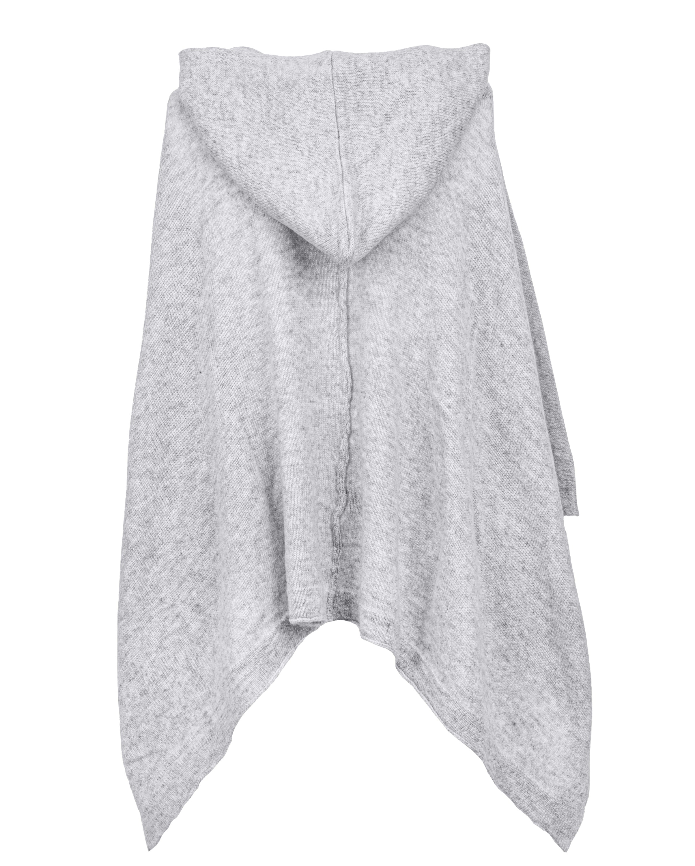 Women's Light Gray Cashmere Button Hoodie Poncho - Soft & Warm Winter Wear for Cozy Outfits & Layering