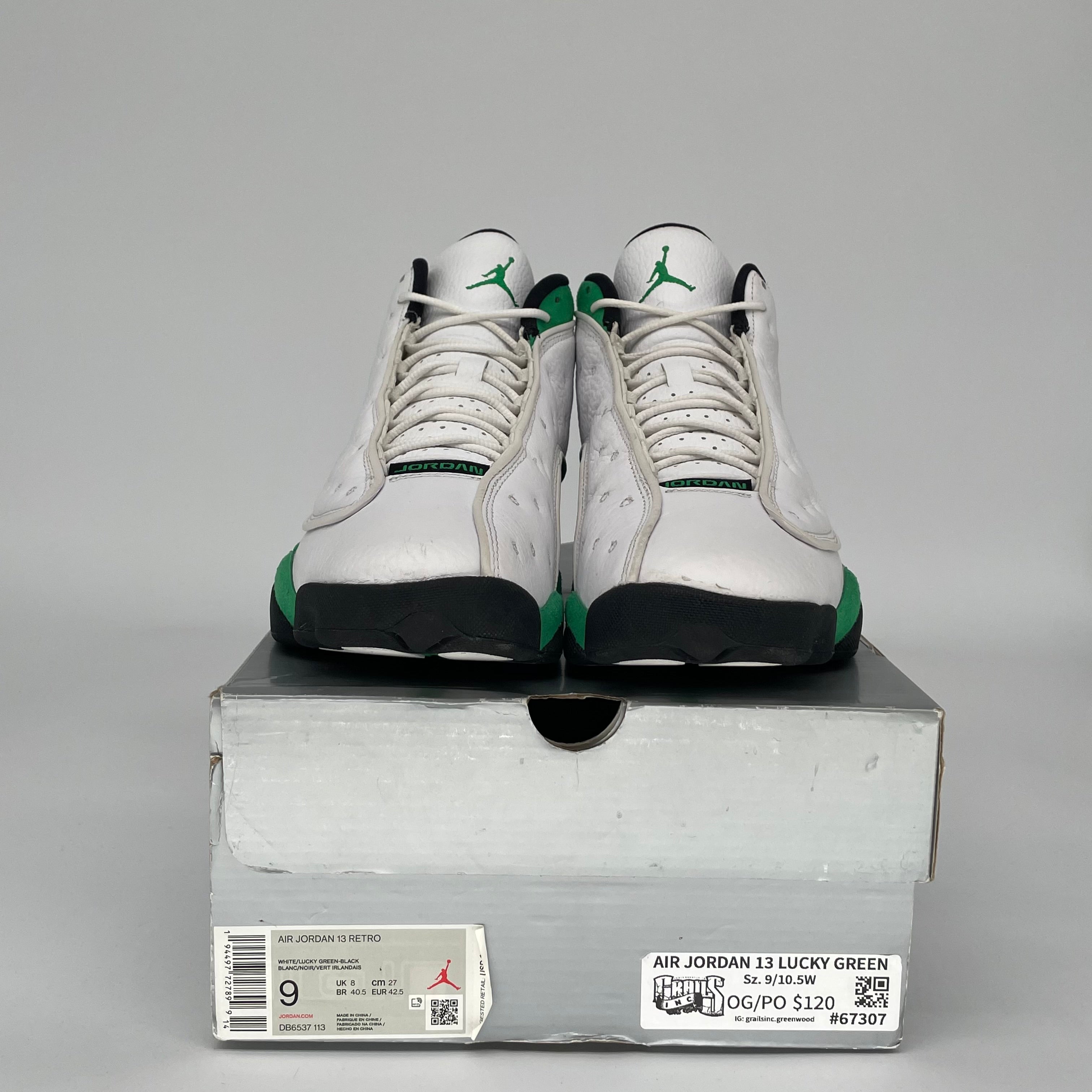 AIR JORDAN 13 Lucky Green Basketball Shoes - Men's Size 9 (DB6537-113) - Retro Sneakers for Casual Wear & Street Style