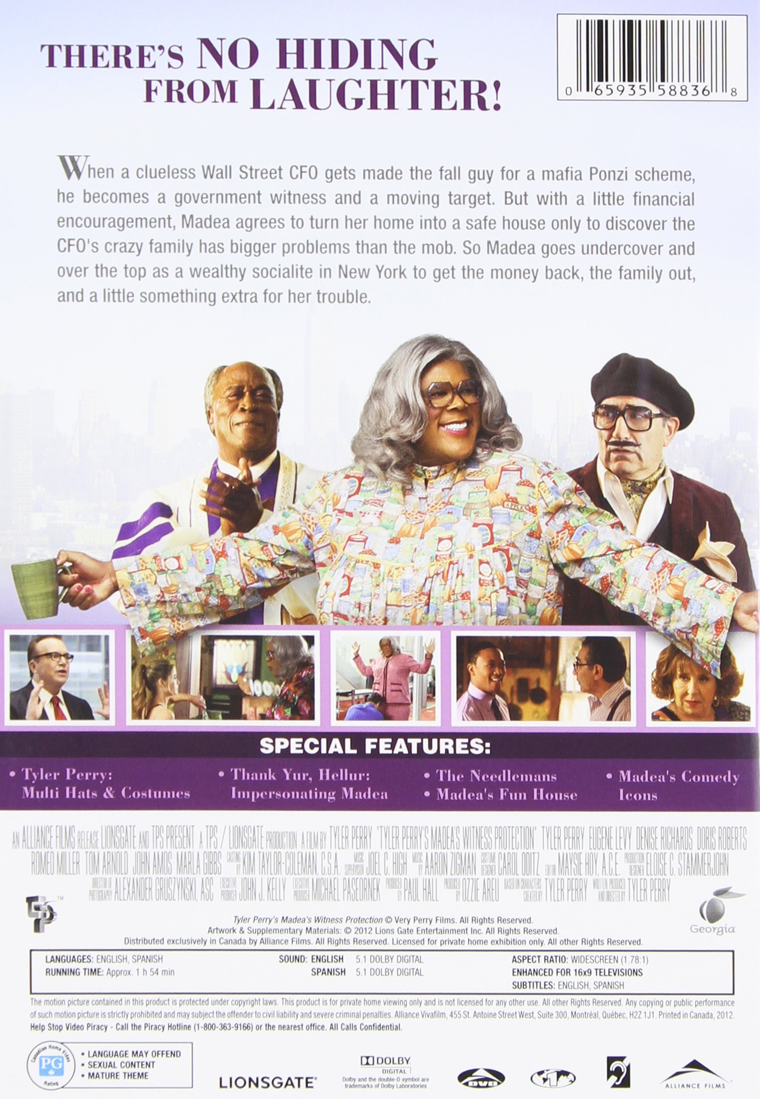 Tyler Perry's Madea's Witness Protection (2012) DVD - Comedy Movie Starring Tyler Perry & Eugene Levy - Perfect for Family Movie Nights and Comedy Lovers
