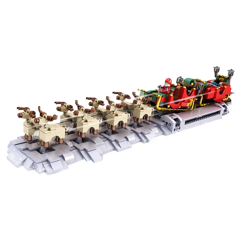 Mould King 10015 Christmas Santa Sleigh Building Set - 1318PCS Holiday Themed Brick Model for Adults & Kids - Perfect for Christmas Decorations, Gift Giving & Family Bonding Activities