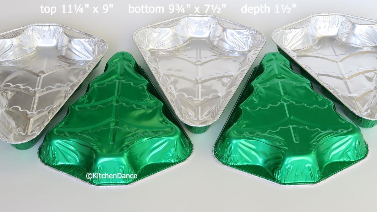 KitchenDance 36oz Disposable Christmas Tree Cake Pans - 100 Count Aluminum Foil Baking Pans for Cakes, Cookies, Holiday Desserts | Perfect for Christmas Baking, Party Treats & Festive Food Preparation