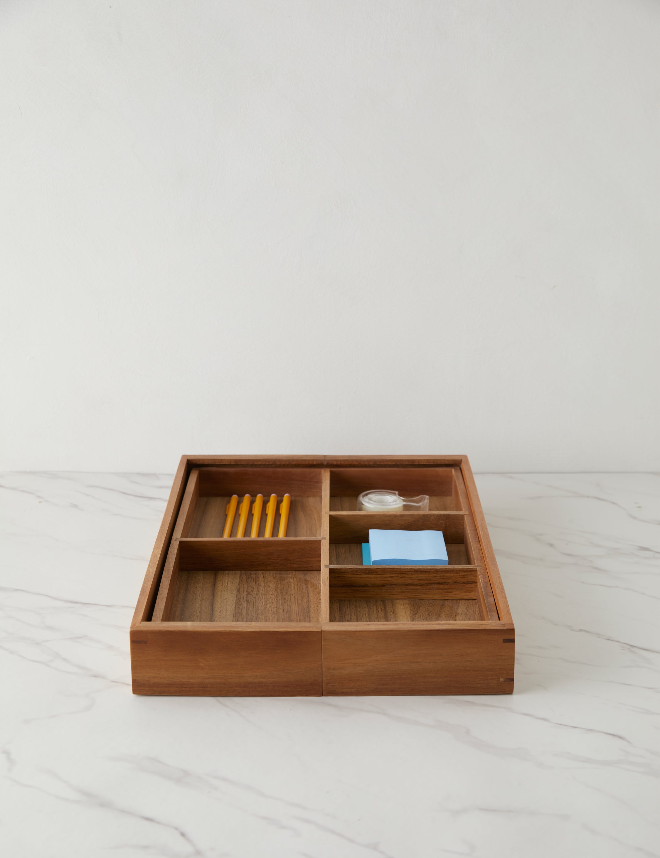 NEAT Method Acacia Wood Expandable Drawer Organizer - Adjustable Kitchen & Bathroom Storage Solution for Utensils, Makeup & Office Supplies