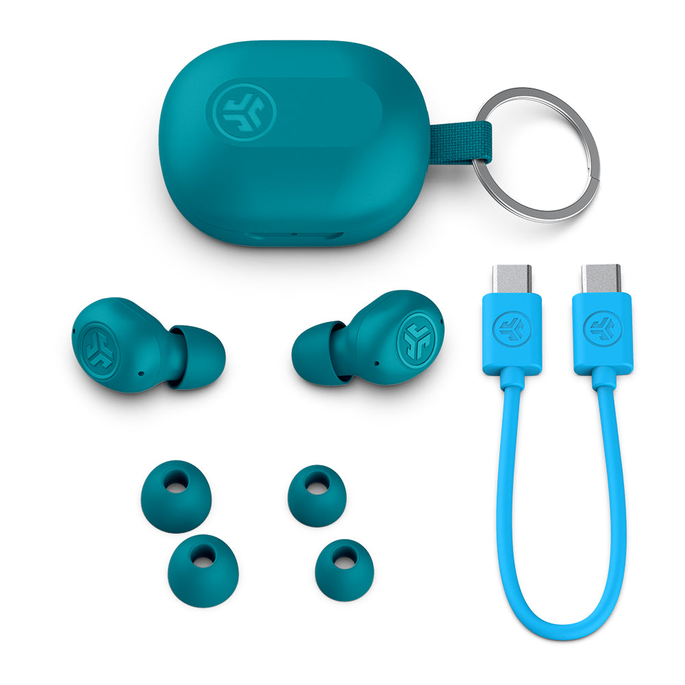 JBuds Mini True Wireless Earbuds - Bluetooth 5.0, IPX4 Waterproof, 20H Playtime, Compact Comfort Fit for Running, Gym & Travel (Teal)
