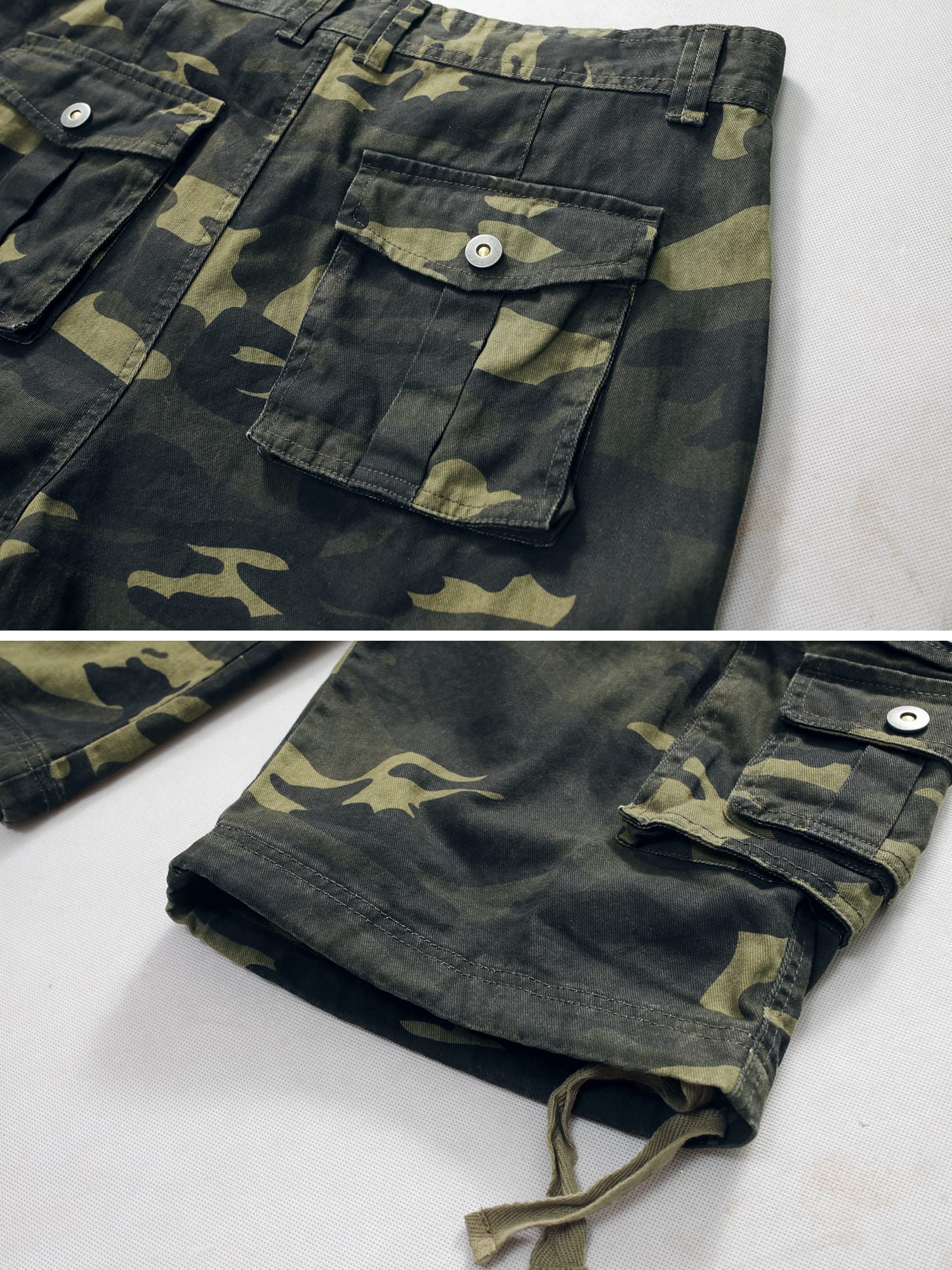 TRGPSG Men's Cargo Shorts - Relaxed Fit Cotton Capri Shorts with 13