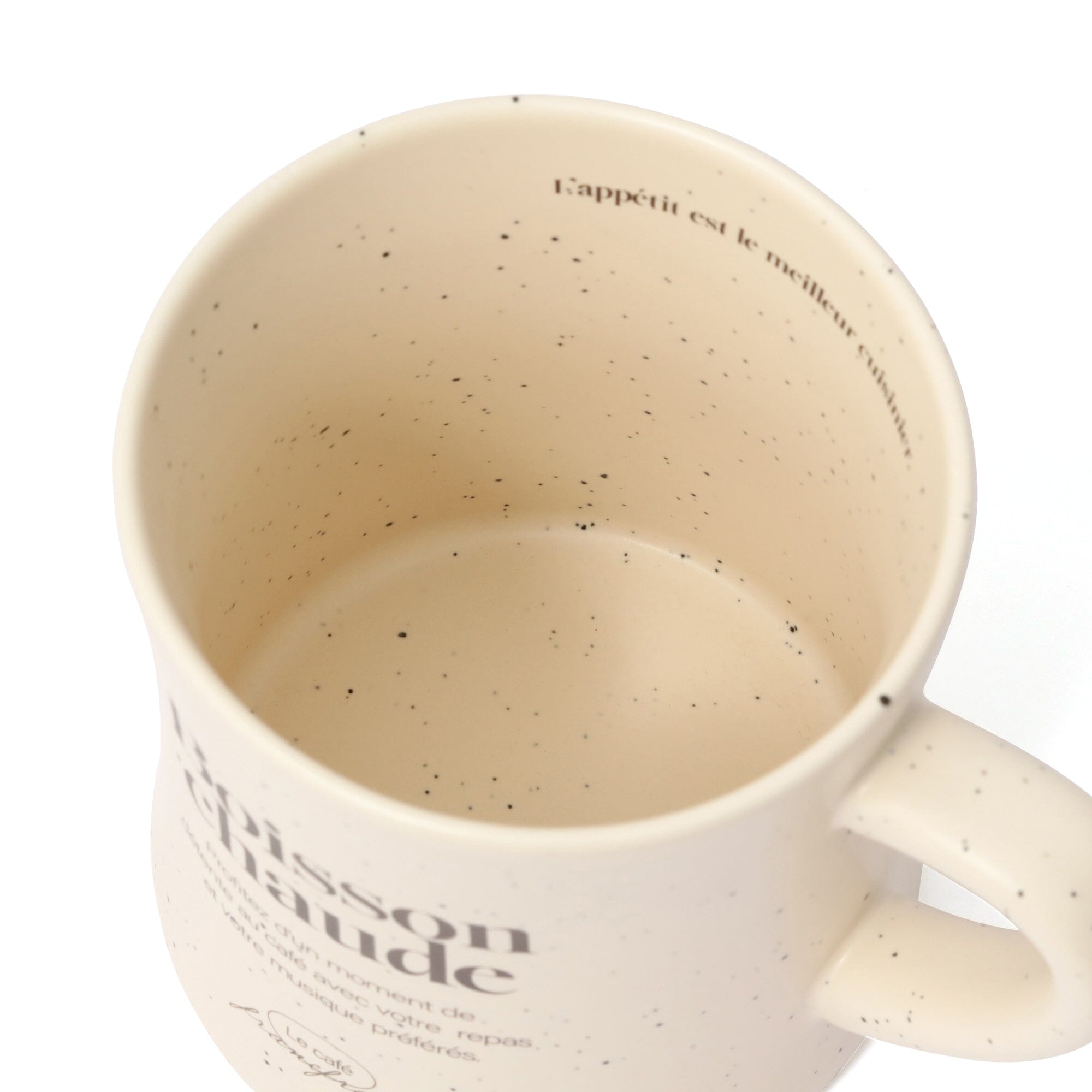 Premium Le Cafe Ceramic Mug - Ivory White Coffee Cup for Home, Office & Gifts - Perfect for Morning Coffee, Tea or Hot Chocolate