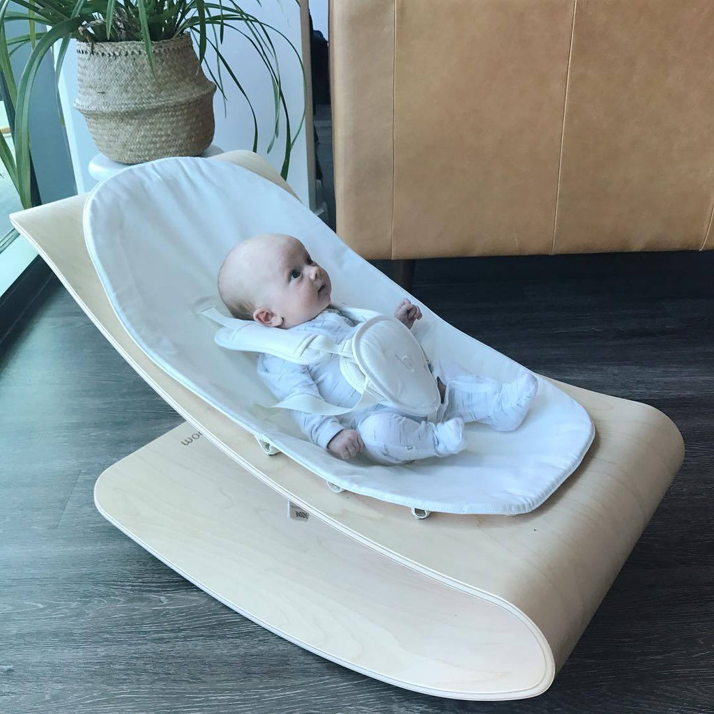 Bloom Baby Coco Stylewood Baby Lounger - Soft & Comfortable Infant Lounger for Newborns | Perfect for Nursery, Travel & Playtime