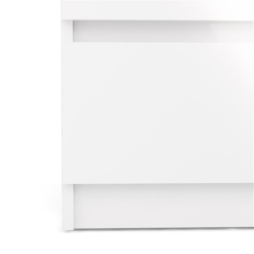 Home Square 2-Piece White High Gloss Wood Bedroom Set - 2-Drawer Nightstand & 6-Drawer Dresser | Perfect for Modern Bedrooms, Guest Rooms & Small Spaces