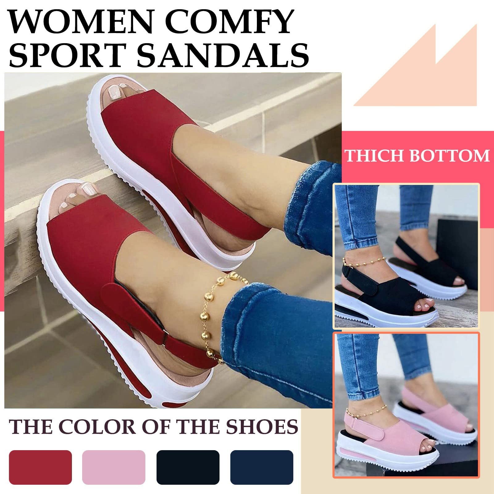 Women's Adjustable Buckle Peep Toe Slingback Platform Wedge Sandals - Comfortable Walking Shoes for Women | Perfect for Beach, Vacation & Summer Outfits