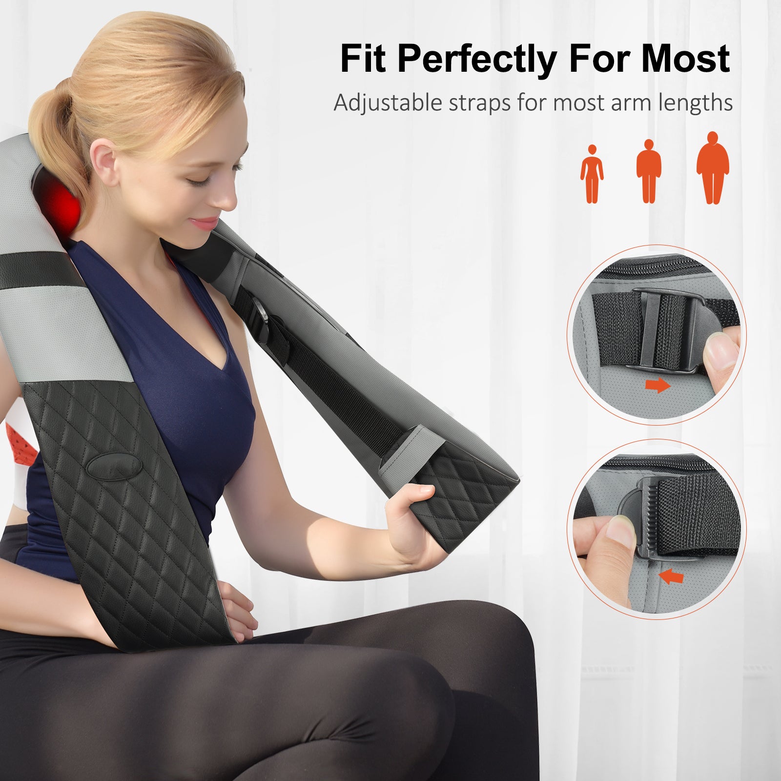 117BH Cordless Neck and Shoulder Massager - Rechargeable Deep Tissue Relaxation for Pain Relief - Perfect for Home, Office, and Travel Use