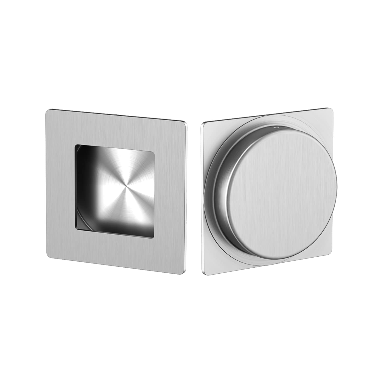 Brushed Nickel Sliding Door Handles 2-Pack for Cabinets & Closets