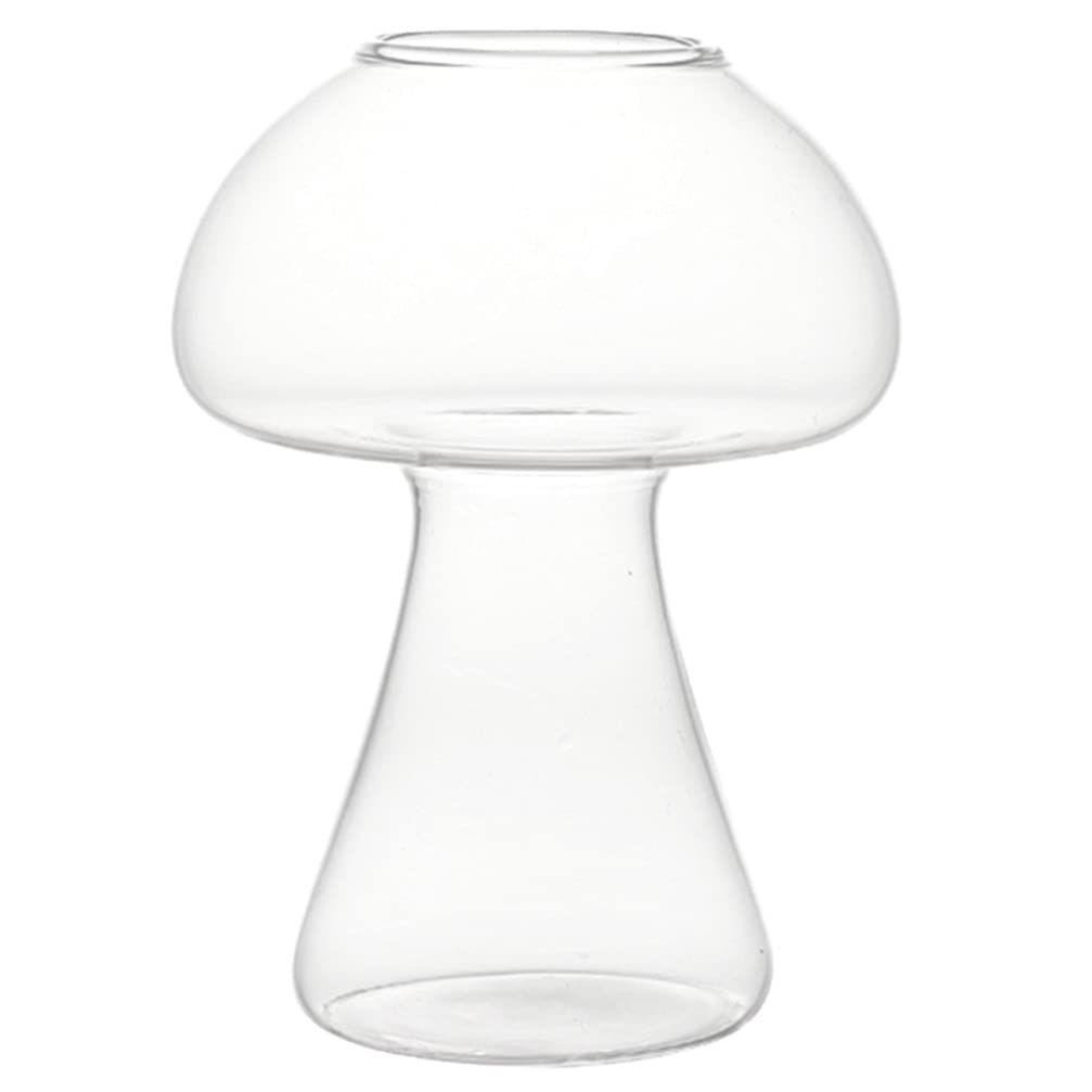 YARDWE Creative Mushroom-Shaped Cocktail Glass - 280ml Clear Martini Goblet for Vodka, Gin, Wine, Ice Cream & Tea | Perfect for KTV Bars, Night Parties & Home Entertaining