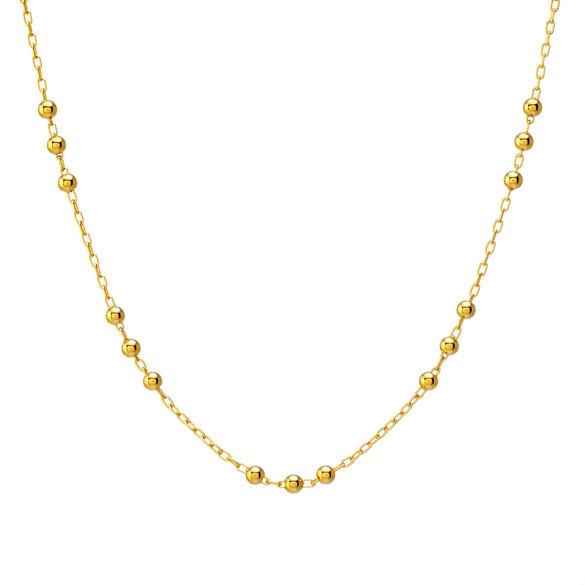Elegant Beaded Chain Necklace in Gold - Perfect for Women's Fashion, Party Wear & Gift Giving