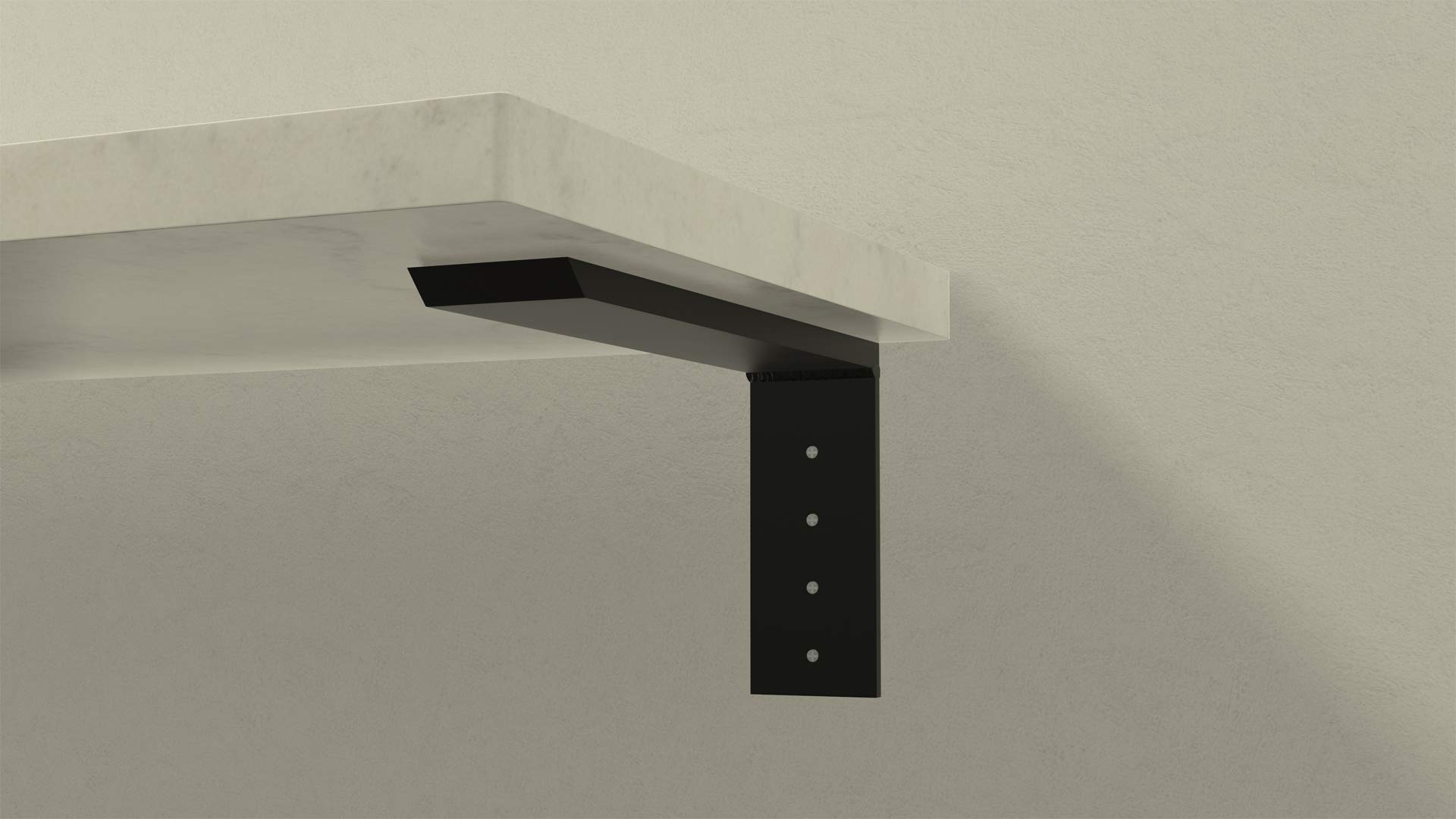 Original Granite Bracket - Heavy Duty 12x6 Aluminum Shelf Bracket for Floating Shelves & Wall Bookshelves | Easy Installation, Durable & Sturdy | Made in USA (1 Count) | Perfect for Home Office, Kitchen, Bathroom & Living Room Organization