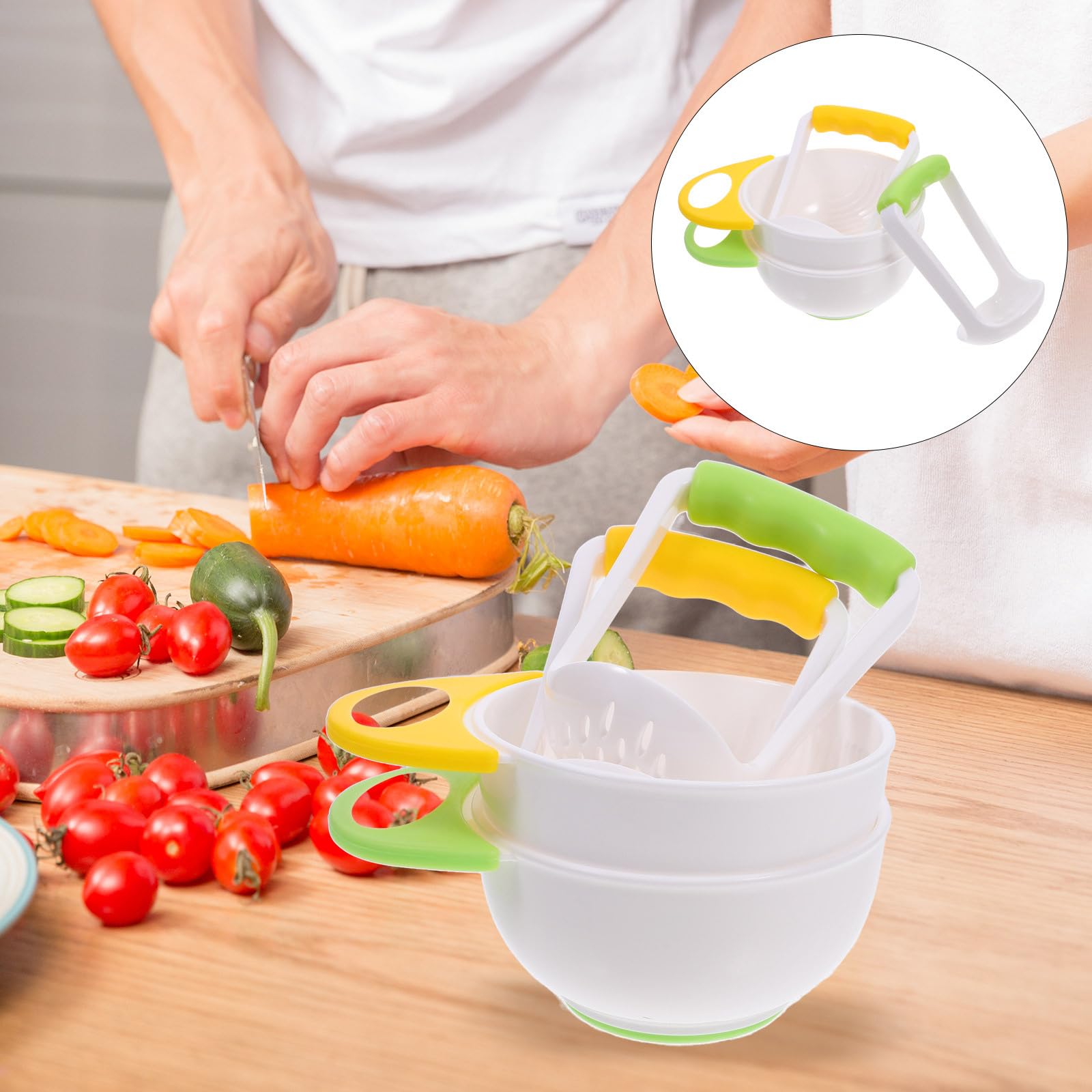 2-Pack Mash and Serve Bowl Set - Portable Food Masher & Mill for Baby Food - Perfect for Homemade Purees, Mashed Potatoes & Smoothies - Ideal for Kitchen, Baby Feeding & Travel