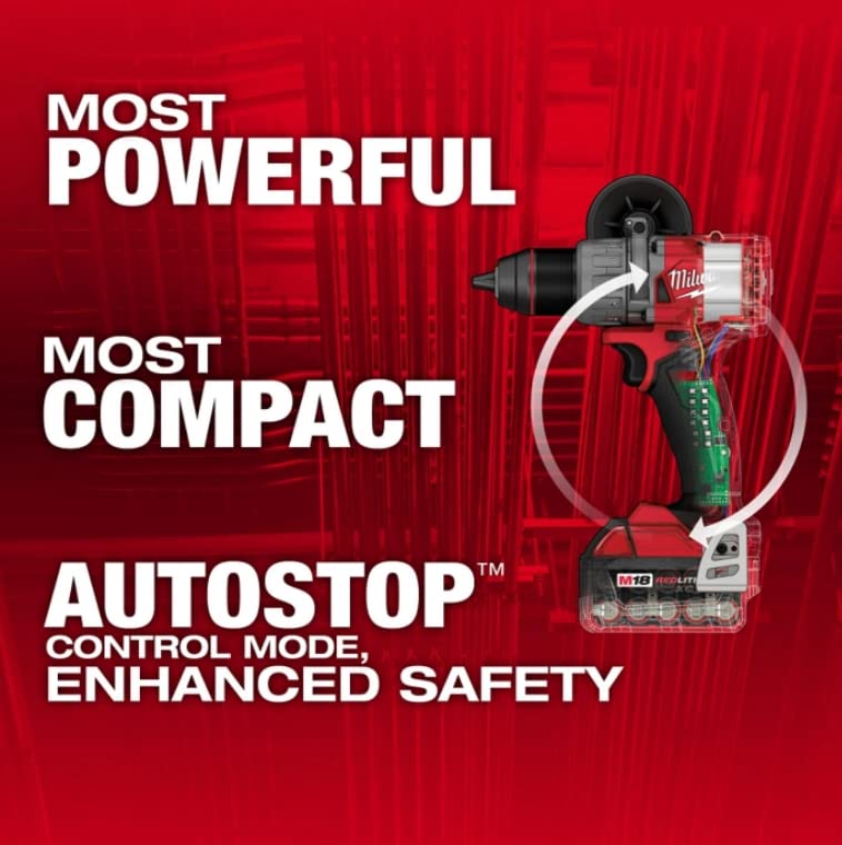 Milwaukee M18 FUEL 18V Cordless 1/2 Inch Drill Driver Kit with Battery and Charger - Powerful Electric Drill for Woodworking, Metal Drilling & DIY Home Projects