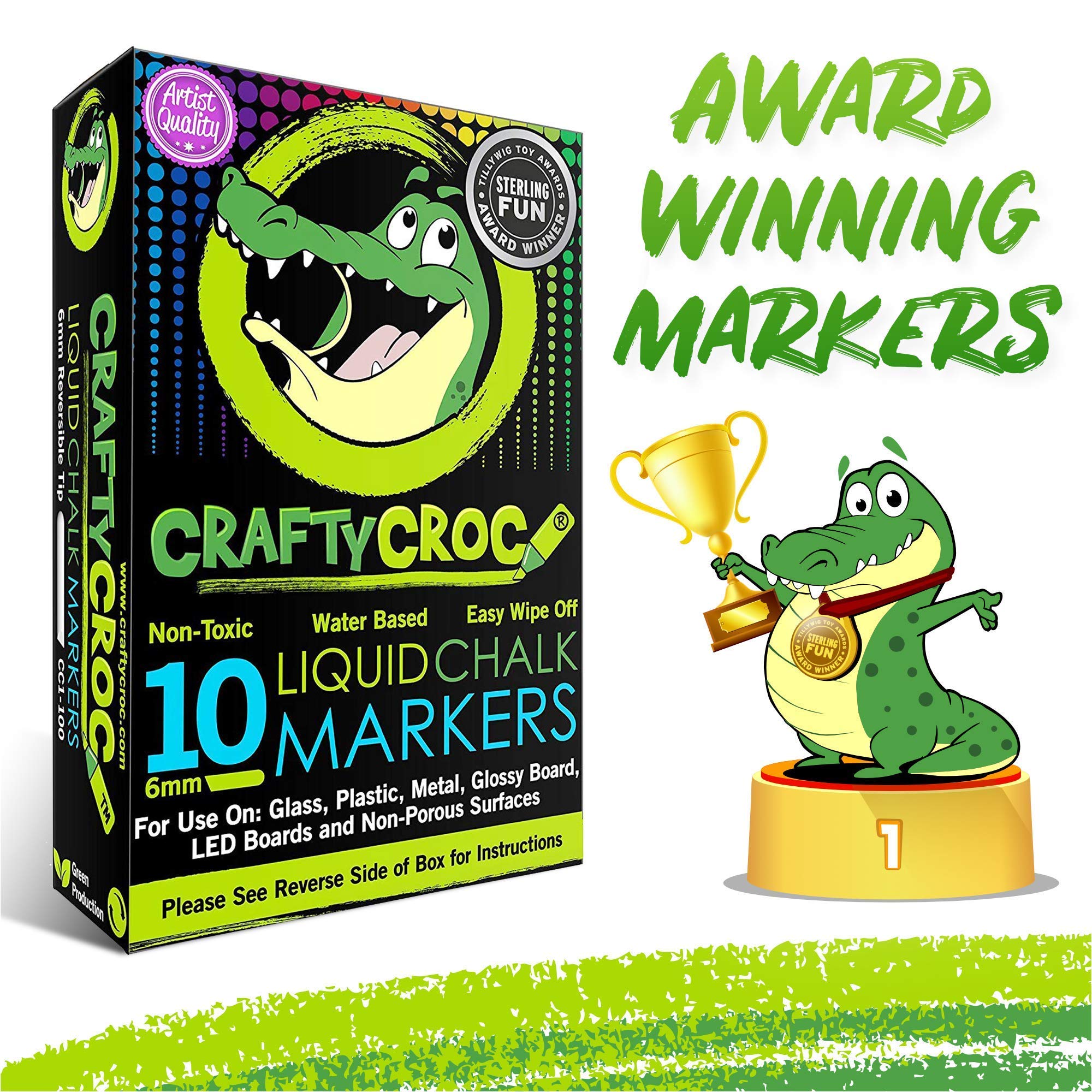 Vibrant Neon & Rectangle Chalk Markers & Labels Bundle - 10 Pack Neon Markers + 64 Pack Chalkboard Labels for Restaurants, Classrooms & Retail Signage