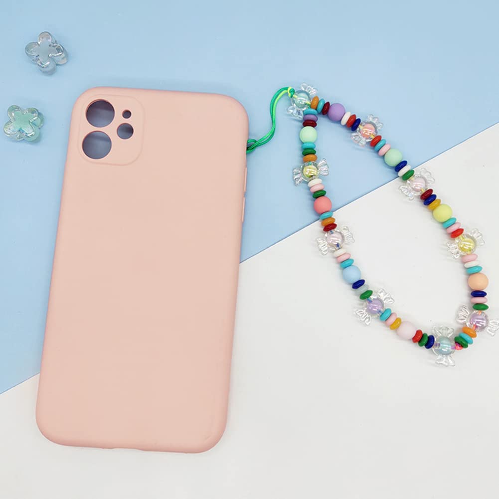 Kawaii Beaded Phone Charm with Pearls & Butterfly - Acrylic Phone Lanyard, Anti-Lost Wrist Strap for iPhone Samsung - Boho Style Accessory for Women Girls | Perfect for Work, School, Travel & Everyday Use