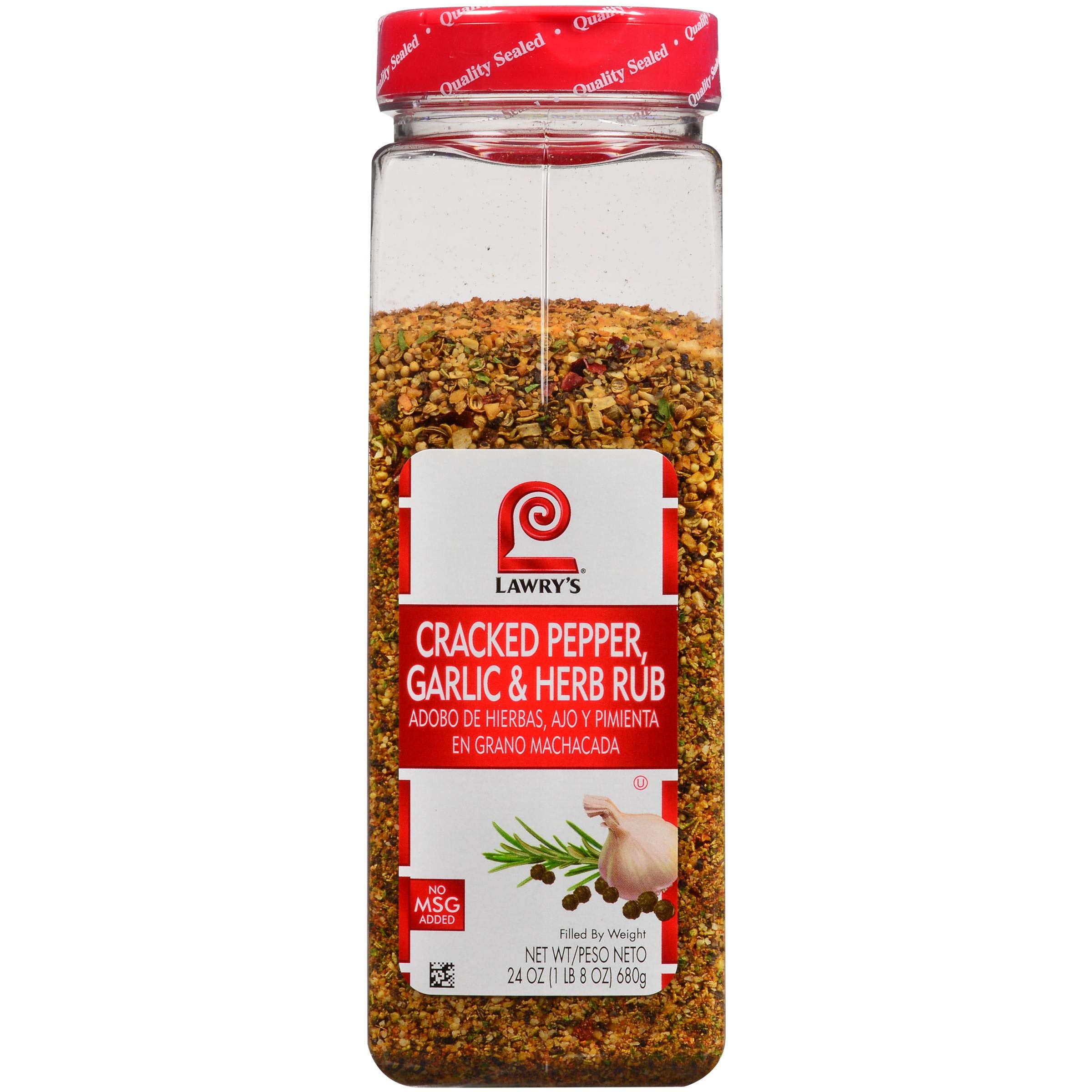 McCormick Lawry's Cracked Pepper Garlic & Herb Seasoning Rub - 24oz (Pack of 6) | Perfect for Grilling Steaks, Roasting Chicken & Enhancing BBQ Flavors