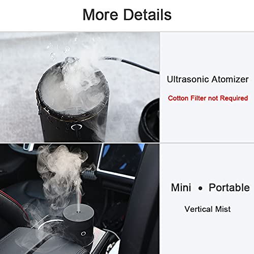 Black USB Aroma Diffuser & Humidifier for Car, Office, Home - Essential Oil Cool Mist Maker for Aromatherapy, Air Freshening & Relaxation | Perfect for Work Desks, Bedrooms & Small Spaces
