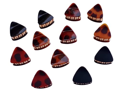 Korean Transparent Lightweight Hair Claw Clips for Women & Girls - 12 Pack (Black & Brown, Shine & Matte) | Perfect for School, Work, Gym & Everyday Hairstyles