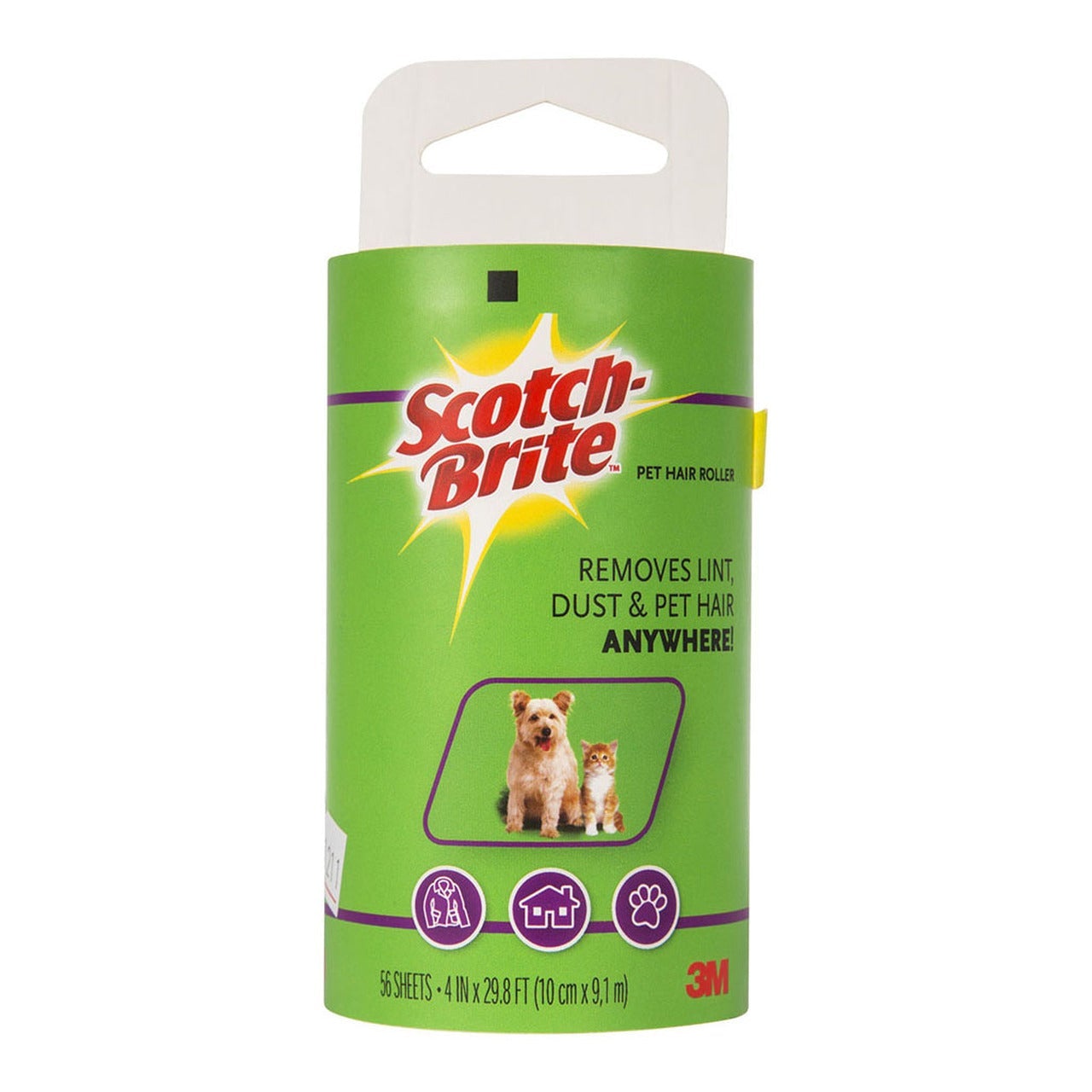 3M Pet Lint Roller Refill 837RF - 56 Sheets for Dog & Cat Hair Removal - Reusable Sticky Lint Roller for Clothes, Furniture & Car Seats
