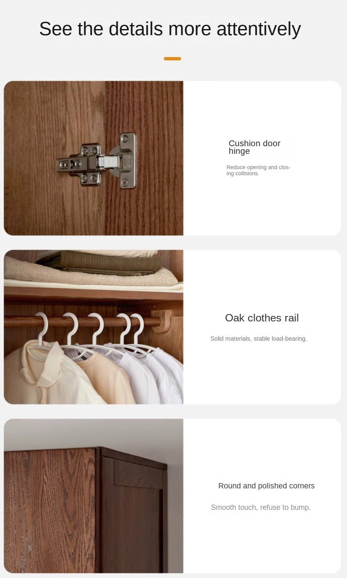Solid Oak Wood Wardrobe - Spacious & Durable Closet Organizer for Bedroom, Living Room, or Walk-In Closet Storage