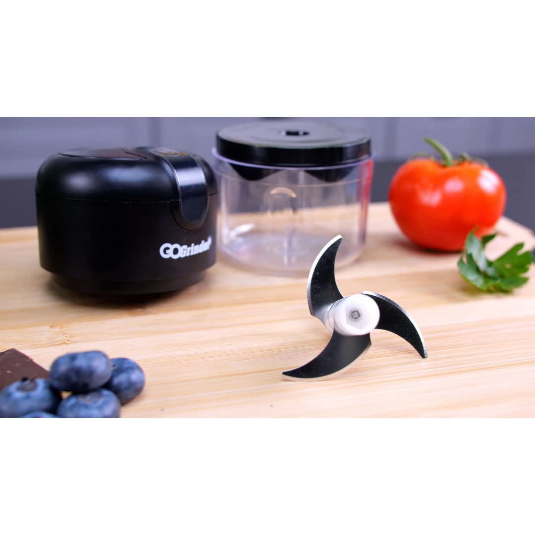 Electric Go Grinder Livington Chopper - Wireless USB Rechargeable Food Processor for Chopping, Slicing, Grinding & Mincing - Easy to Use with Durable Design - Perfect for Kitchen, Camping & Meal Prep