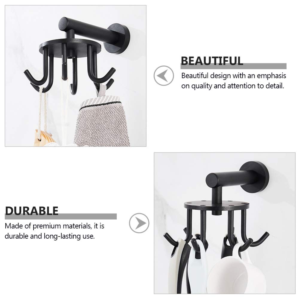 1pc Swivel Hook Aluminum Bathroom Hook - Wall Mounted Storage Hanger for Towels, Robes & Accessories | Durable & Rustproof for Bathroom, Kitchen, Bedroom Organization