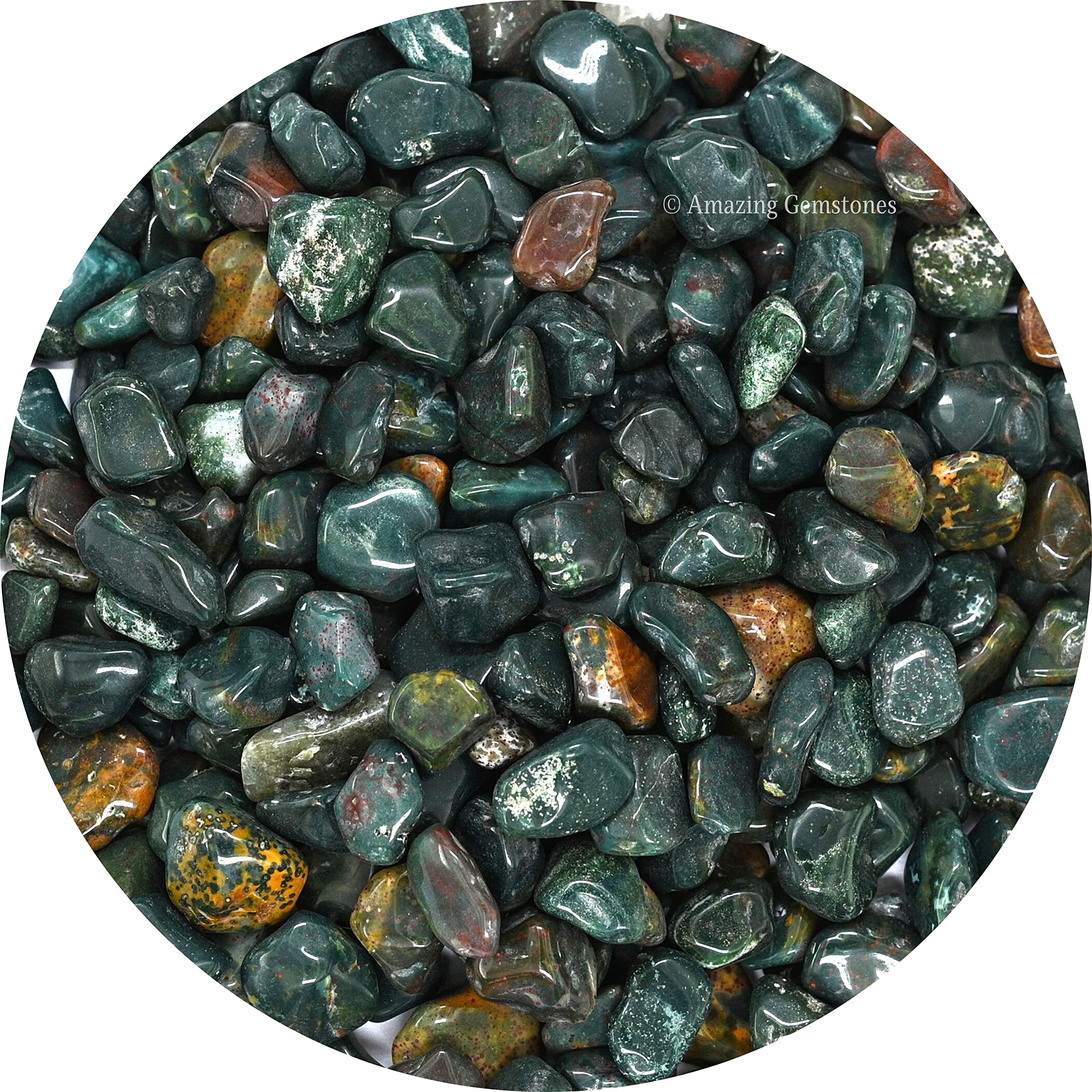 Natural AAA Grade Bloodstone Crystal Chips - 1000+ Carat Bulk Aquarium Gravel Rocks for Fish Tank Decoration | Small Tumbled Stone Chips & Tiny Crystals | Perfect for Home Aquascaping, Zen Gardens, and Crystal Healing Displays