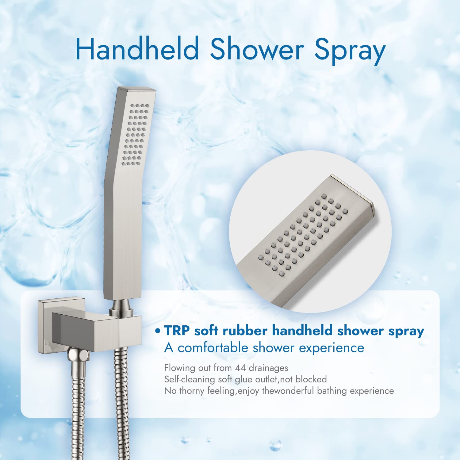 12 Inch Rain Shower System Complete Set - Ceiling Mount Rainfall Shower Head with Handheld Spray, Tub Spout & Rough-in Valve - Brushed Nickel Finish for Luxurious Bathroom Upgrade | Perfect for Master Bath, Spa Retreat & Modern Home Renovation