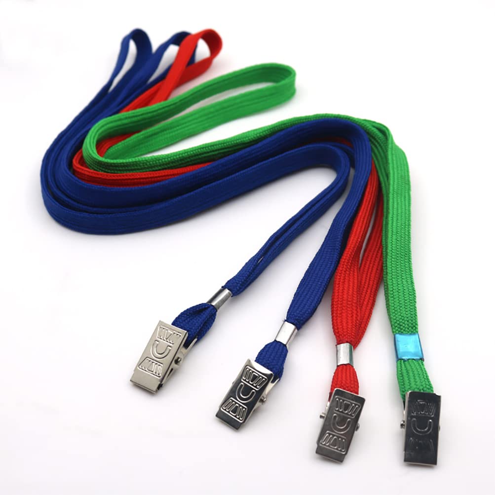 Beebel 100 Pack Black Lanyards with Badge Clip for ID Cards & Events