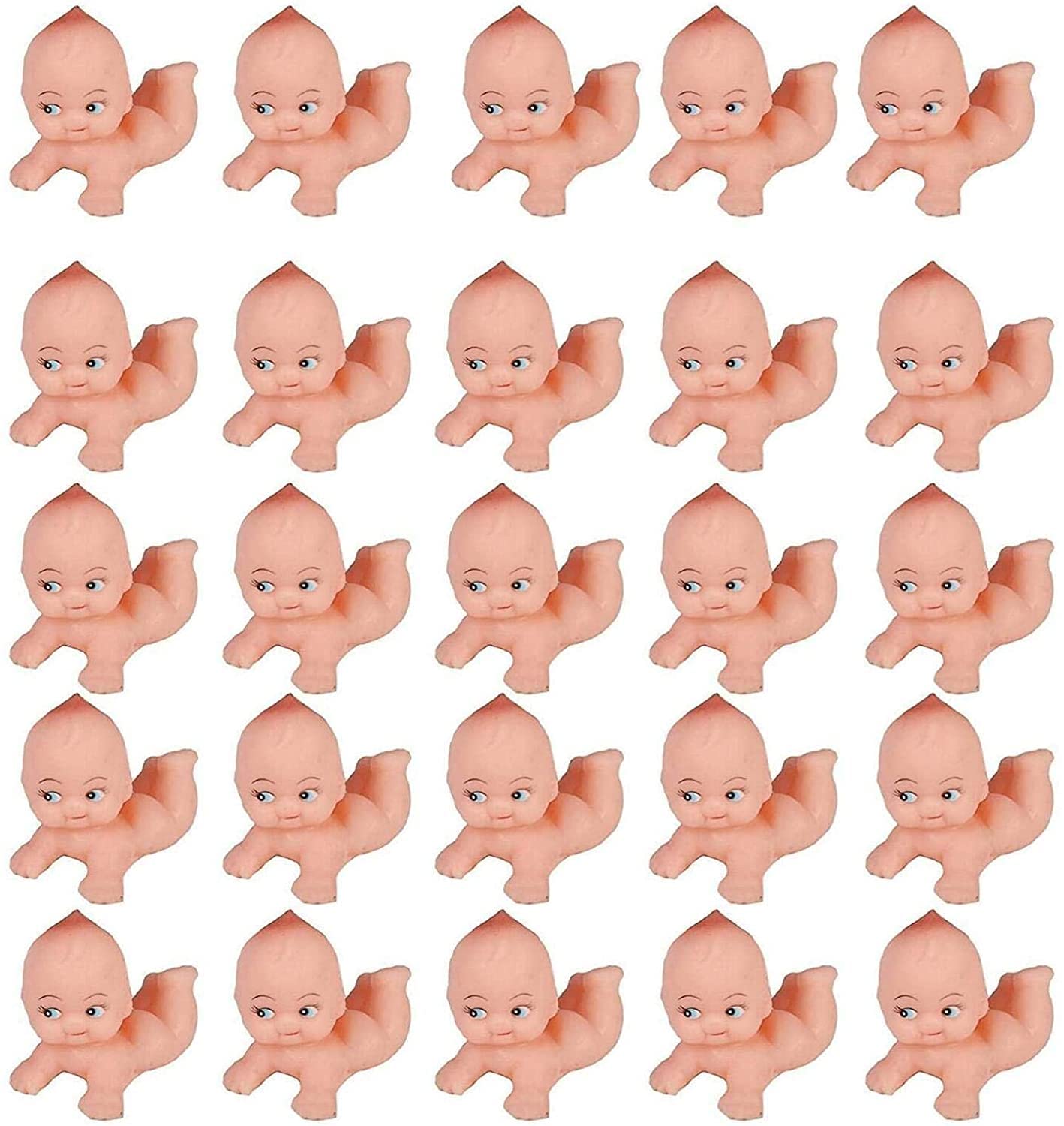 JIAKAI 1.75 Inch Long Cute Kewpie Dolls - 24 Pack for Baby Shower Favors, Party Decorations, Baby Gifts - Perfect for Nursery Decor, Birthday Parties & Wedding Centerpieces