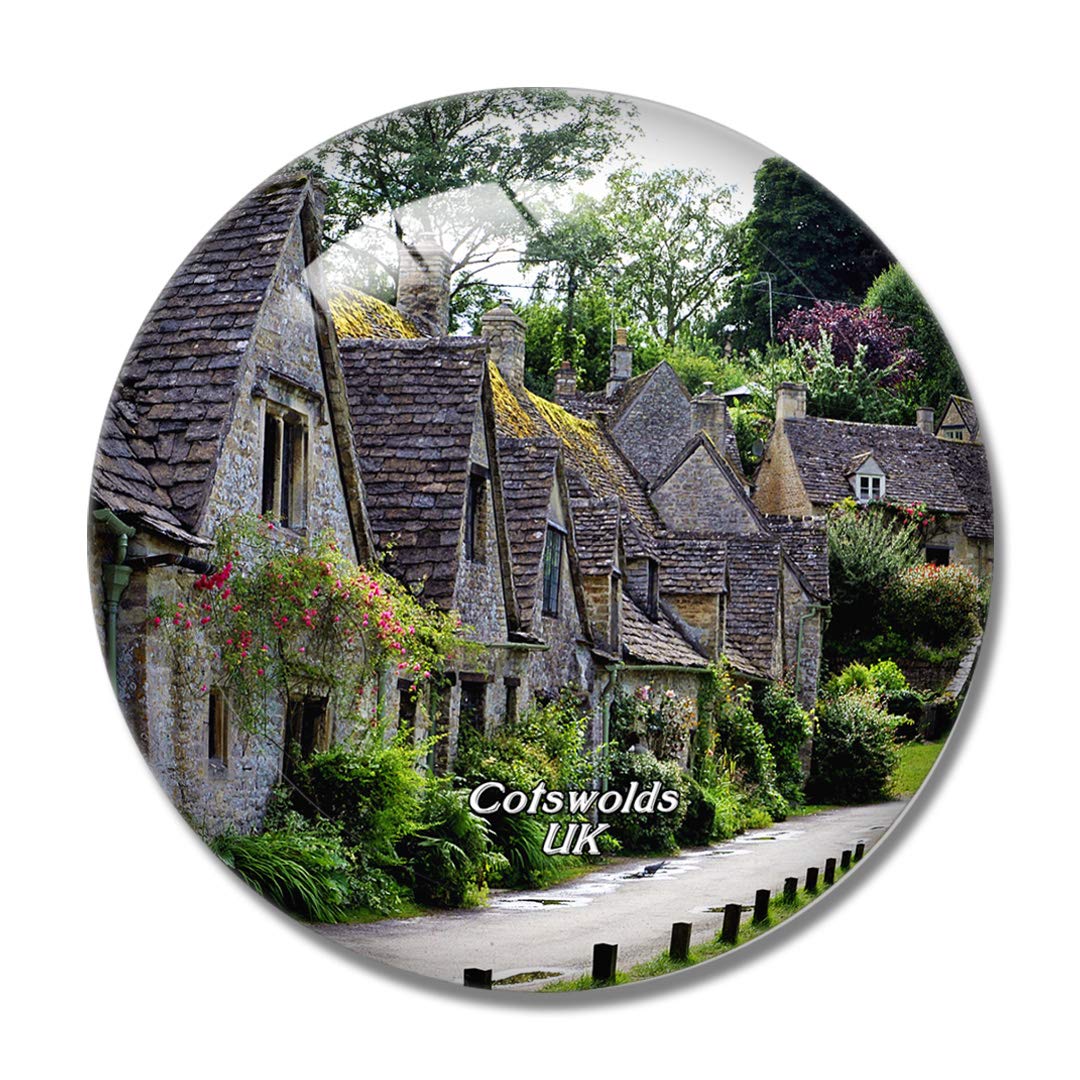 UK England Cotswolds Countryside Village 3D Fridge Magnet - Crystal Glass Whiteboard Refrigerator Magnet Souvenir Gift for Travel Lovers | Perfect for Home, Office & Travel Memories