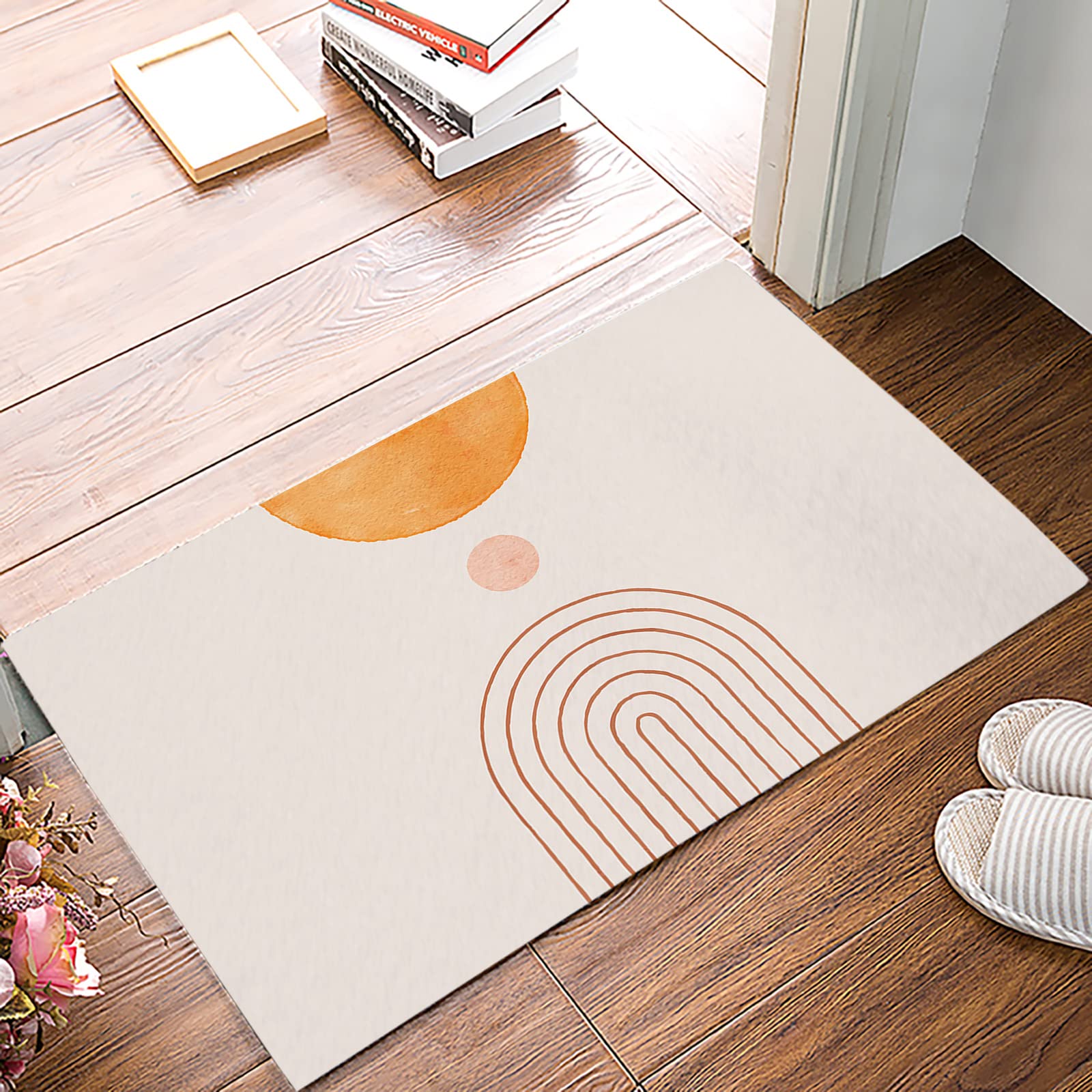 Non-Slip Modern Geometric Doormat - 20x31.5 Inch Indoor/Outdoor Welcome Mat for Front Door, Bathroom, Kitchen, Bedroom & Office - Waterproof Entrance Rug with Contemporary Contour Design - Perfect for High-Traffic Areas & Home Decor