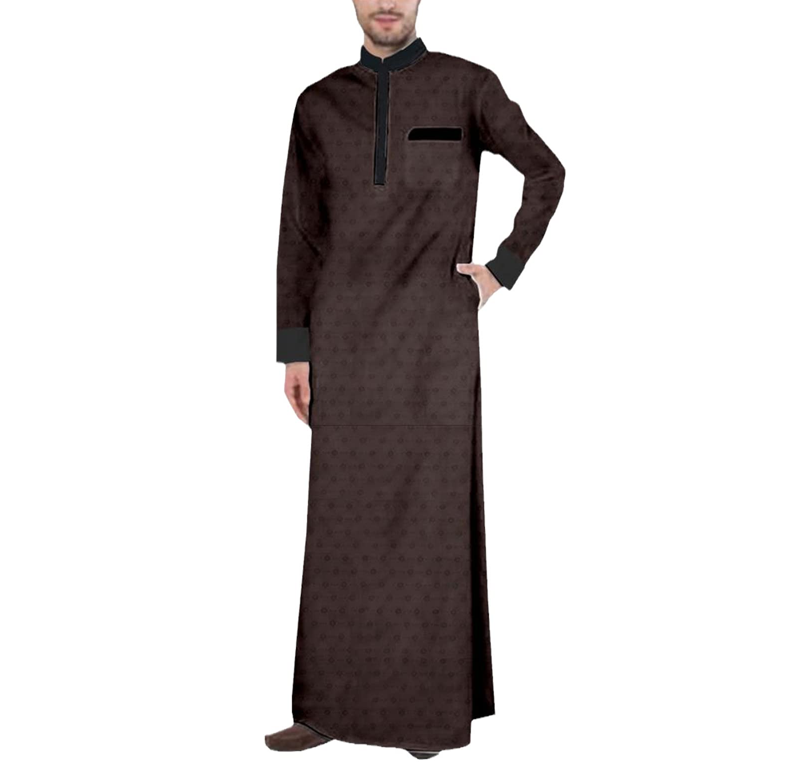 Premium Cotton Islamic Men's Thobe - Traditional Arabic Kaftan Robe with Long Sleeves | Perfect for Eid Prayer, Mosque Wear & Special Occasions