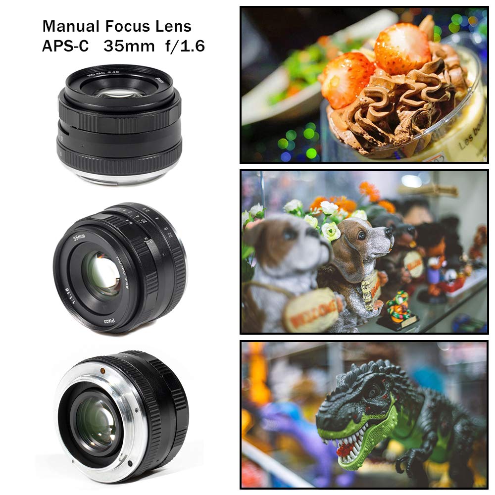 35mm F/1.6 Large Aperture HD Manual Prime Lens for Sony E Mount Cameras - Compatible with A6400, A7III, A7RIII, Alpha a9, 7R & 7 Series - Perfect for Portrait, Street & Low Light Photography